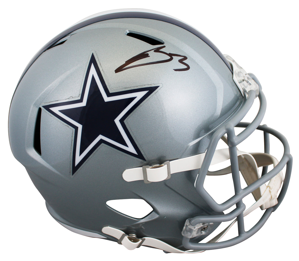 Cowboys George Pickens Signed Full Size Speed Rep Helmet W/ Case JSA Witness