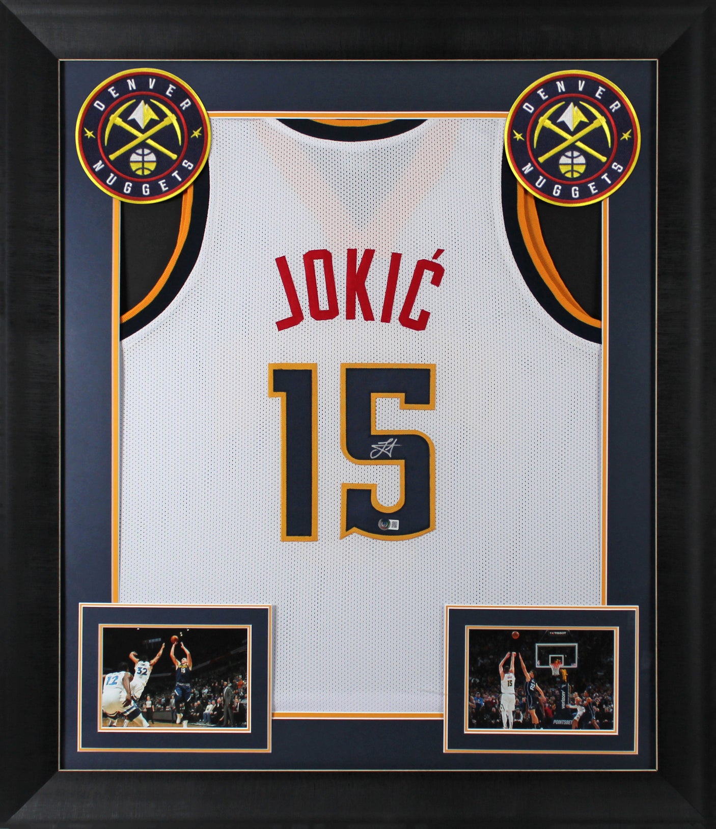 Nikola Jokic Authentic Signed White Pro Style Framed Jersey BAS Witnessed