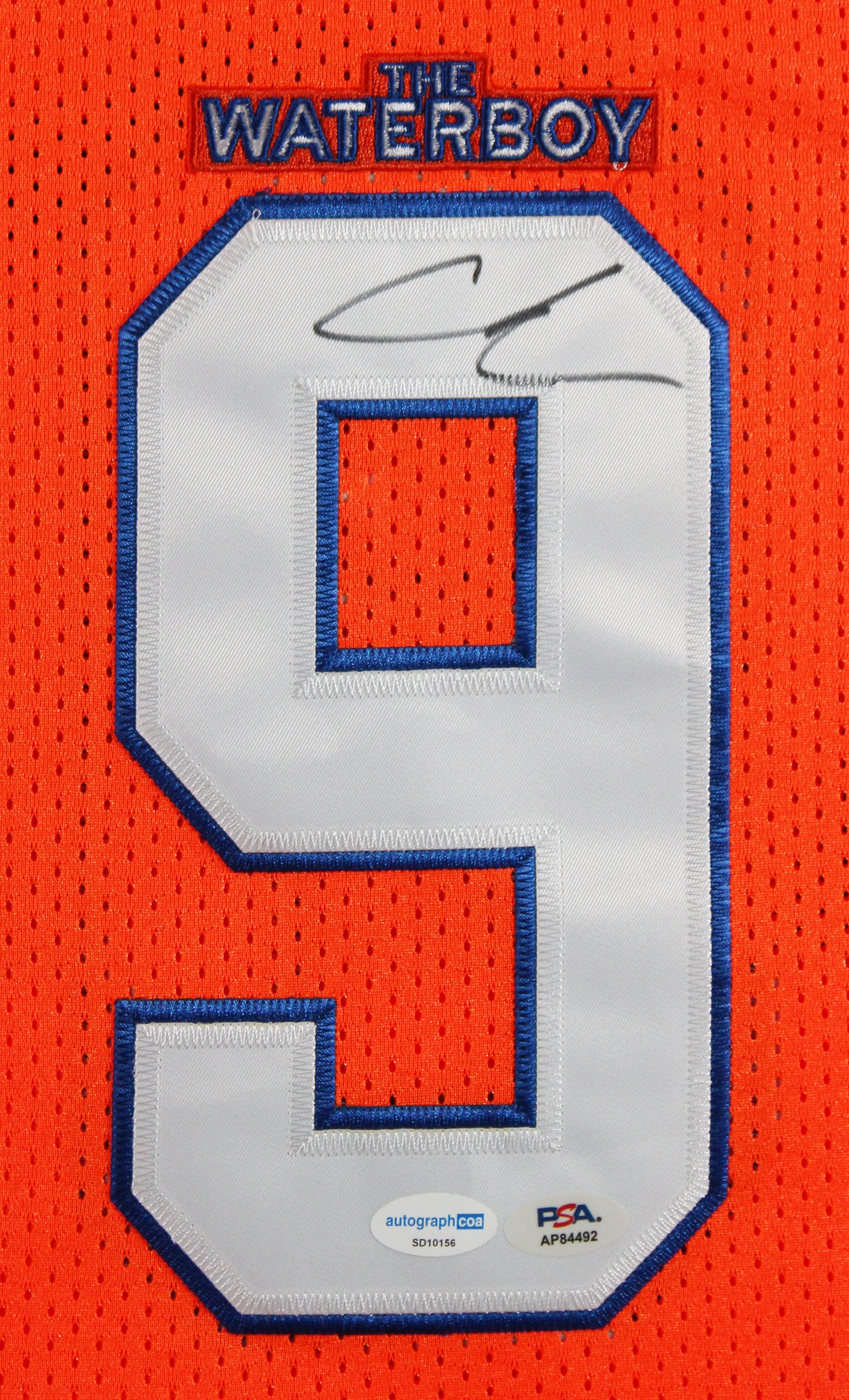 Adam Sandler The Waterboy Signed Orange Burbon Bowl Framed Jersey PSA #AP84492
