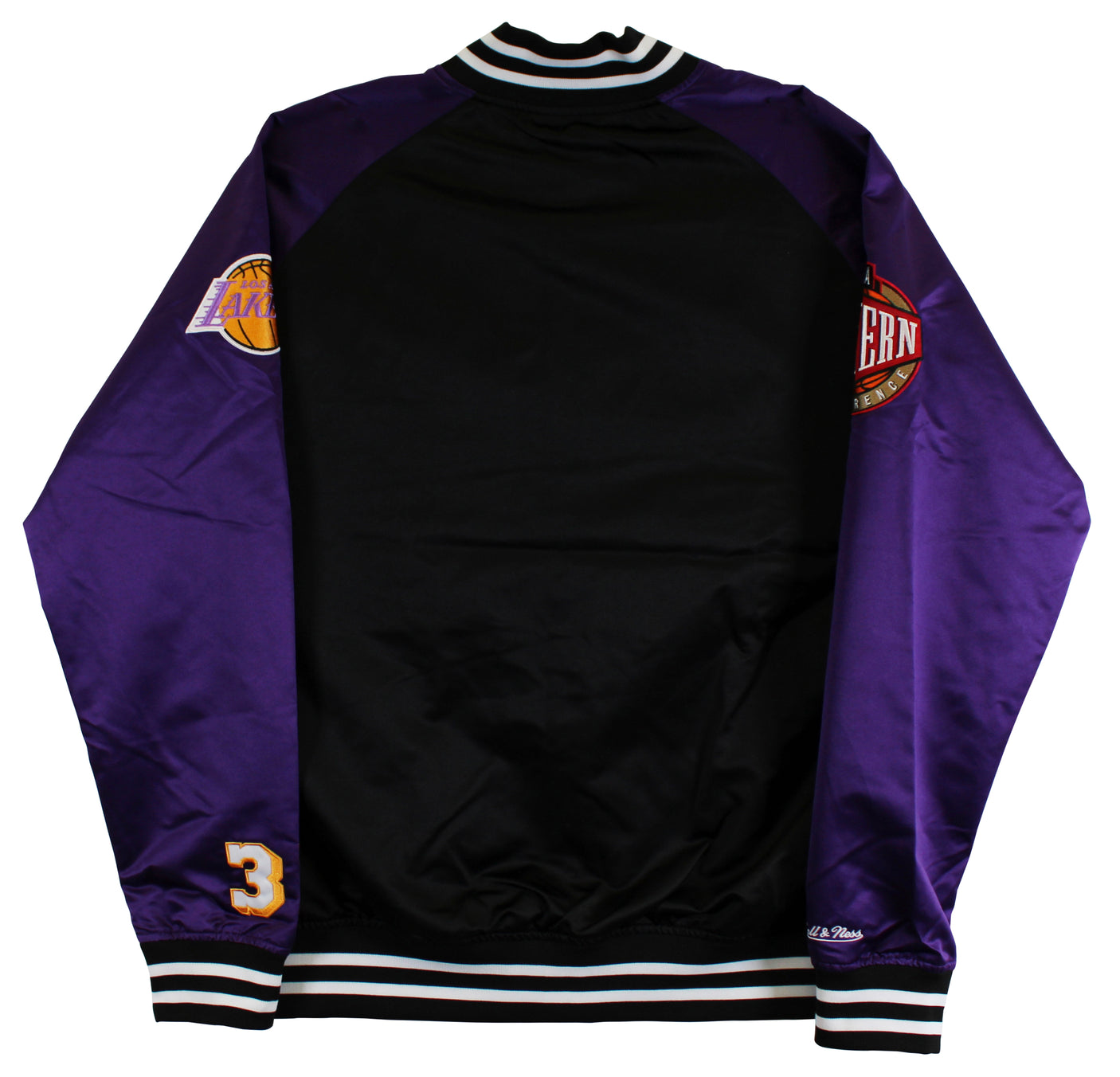 Lakers Magic Johnson Signed Black M&N Warm Up Jacket w/ Patches BAS Witnessed 2
