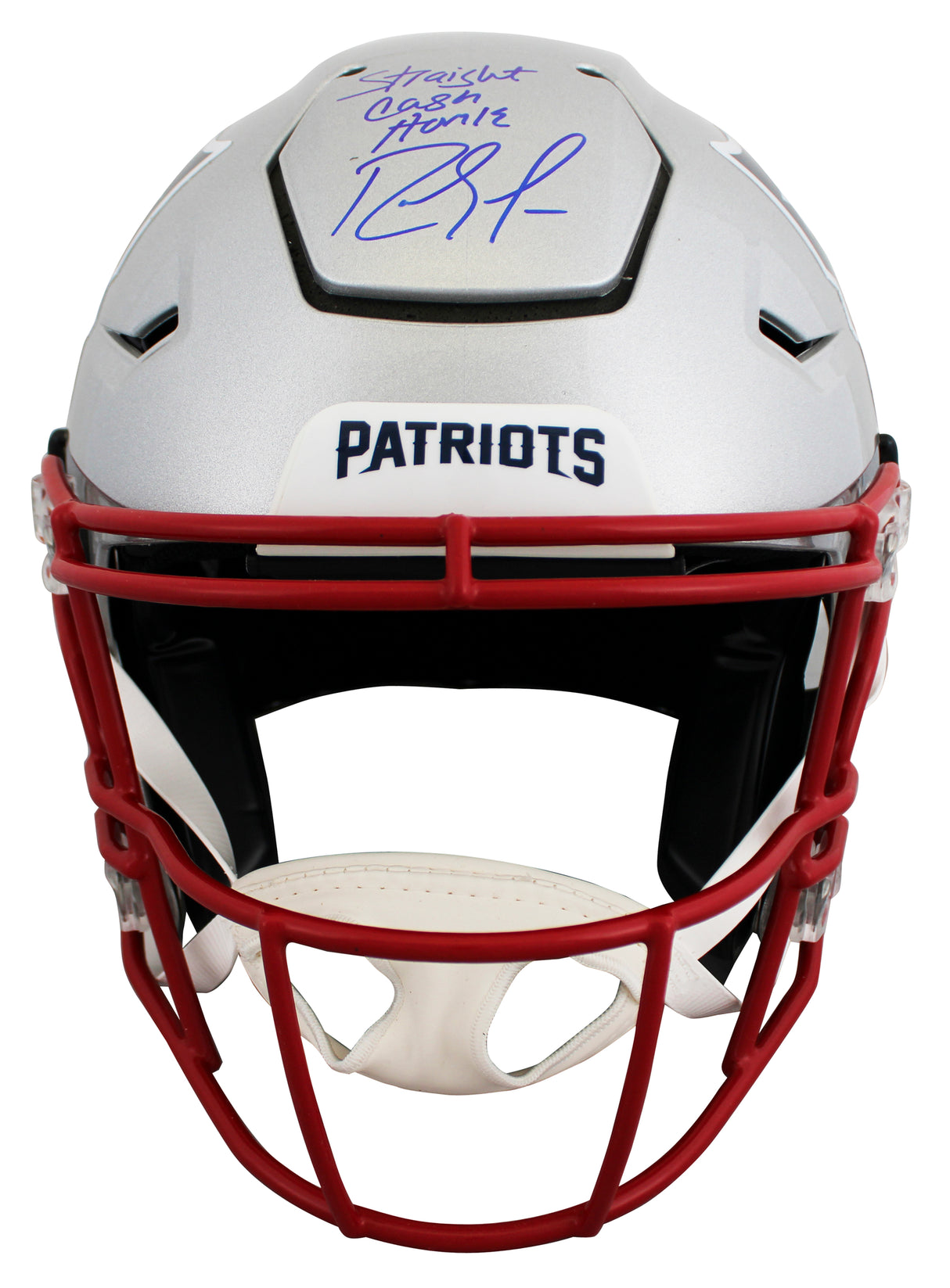 Patriots Randy Moss "Straight Cash Homie" Signed Speed Flex F/S Helmet BAS Wit 2