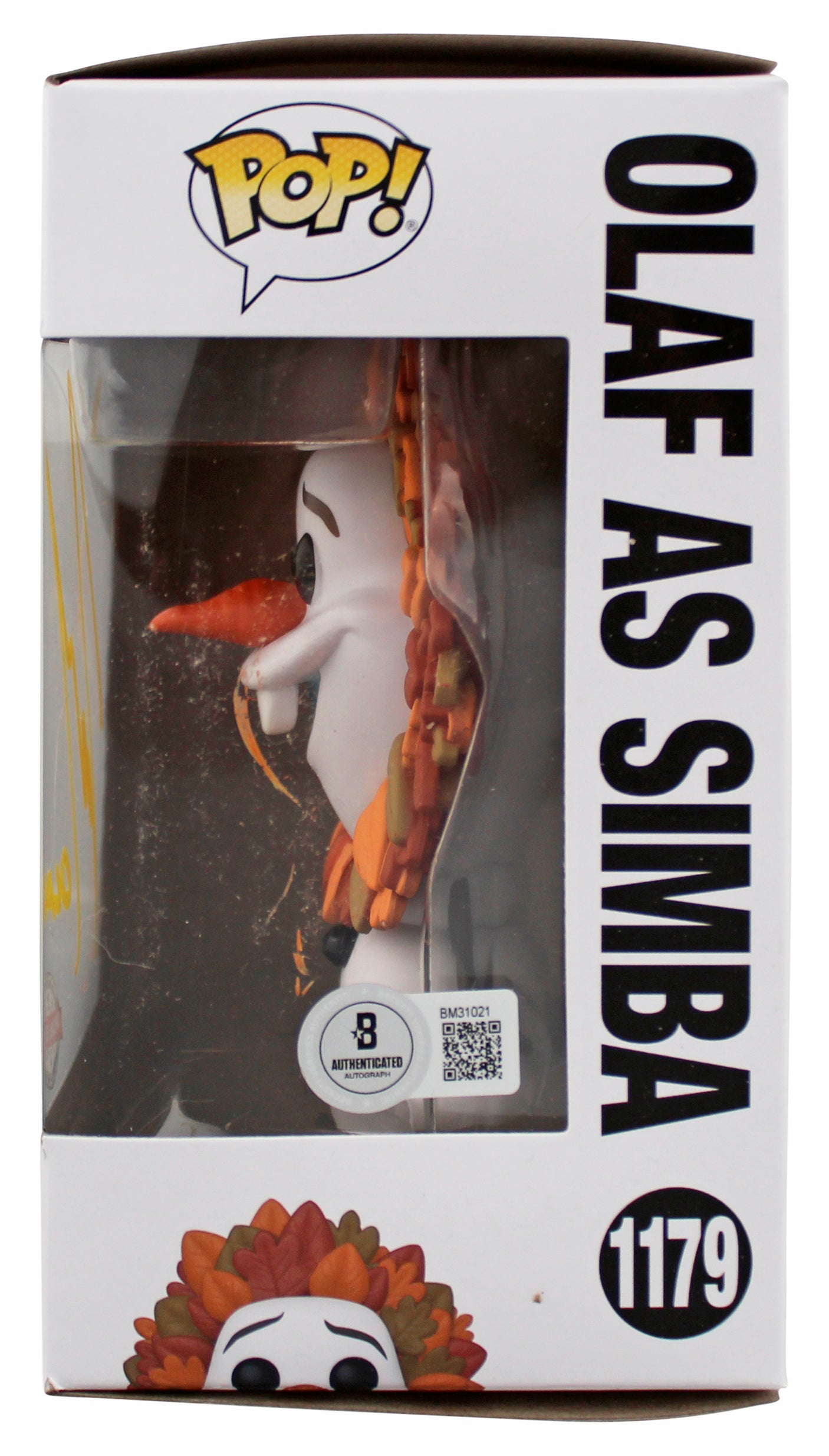 Josh Gad Frozen "Olaf" Signed #1179 Olaf as Simba Funko Pop Vinyl Figure BAS 1