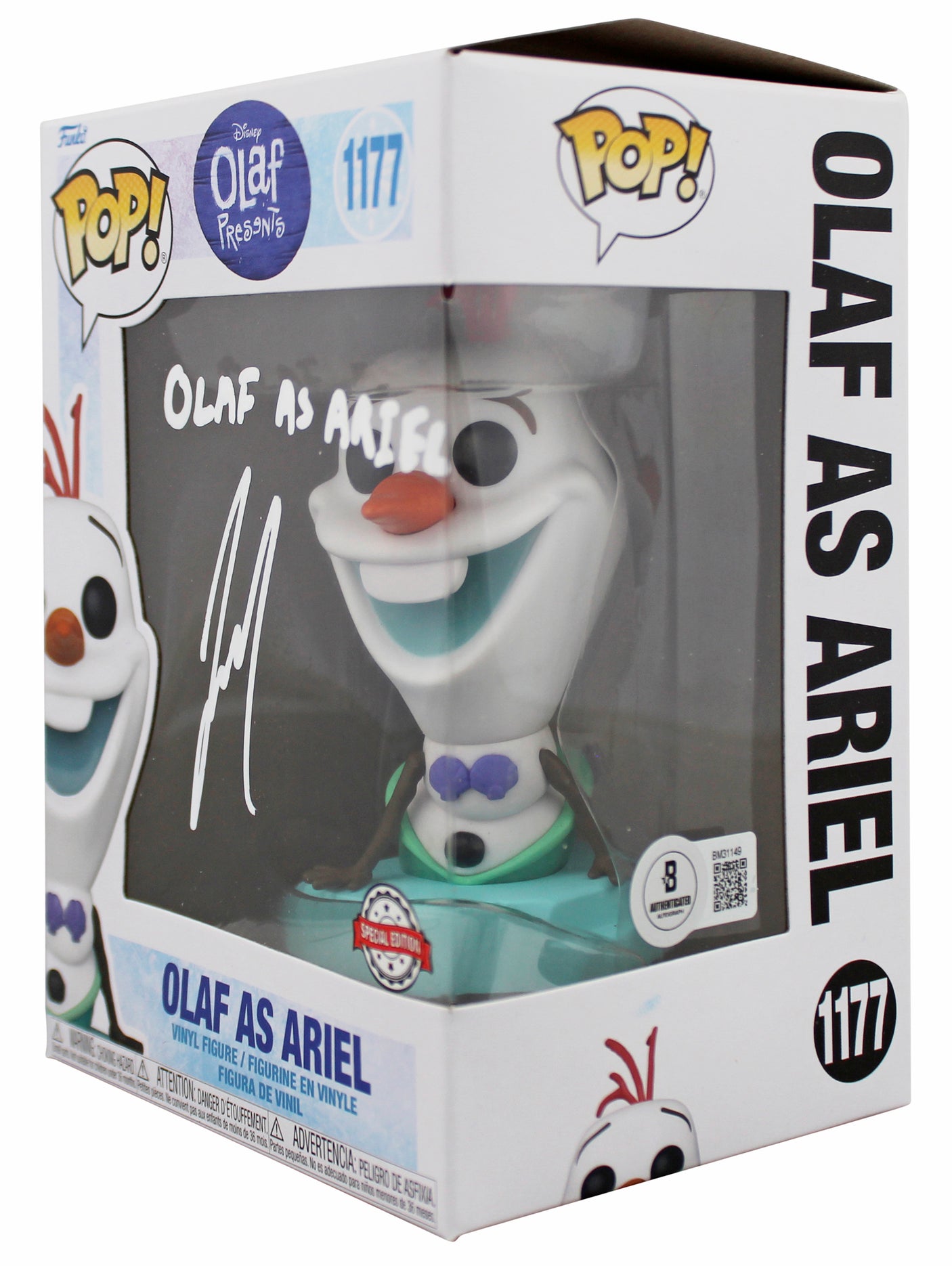 Josh Gad Frozen "Olaf as Ariel" Signed #1177 Funko Pop Vinyl Figure BAS