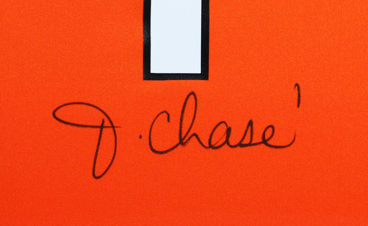 Bengals Ja'Marr Chase Signed Orange TB Nike Game Framed Jersey BAS Witnessed