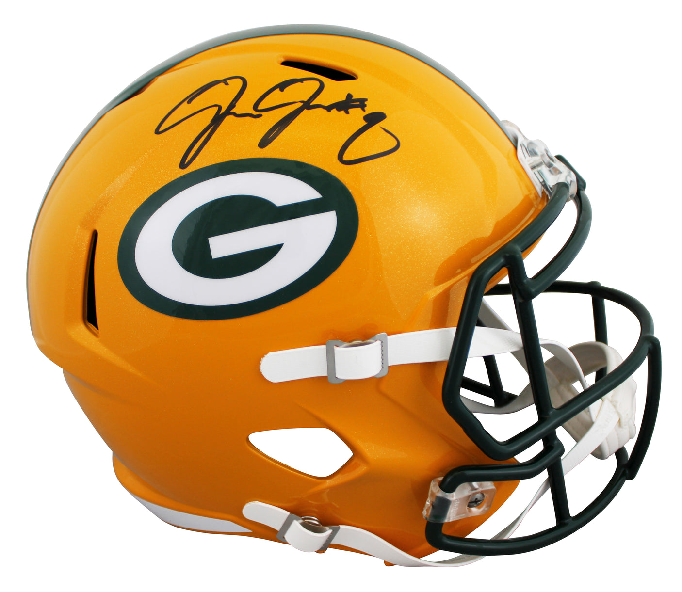 Packers Josh Jacobs Signed Full Size Speed Rep Helmet W/ Case BAS Witnessed