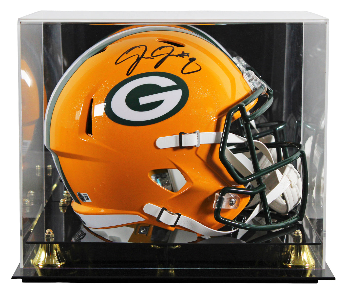 Packers Josh Jacobs Signed Full Size Speed Rep Helmet W/ Case BAS Witnessed