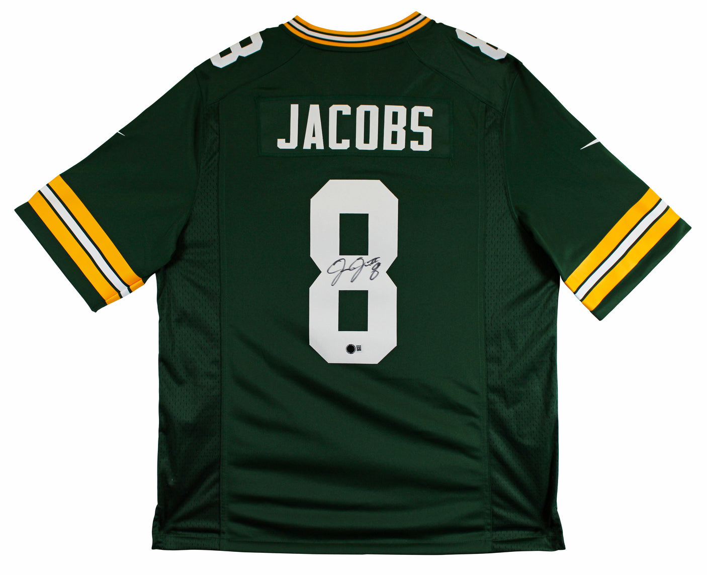 Packers Josh Jacobs Authentic Signed Green Nike Game Jersey BAS Witnessed