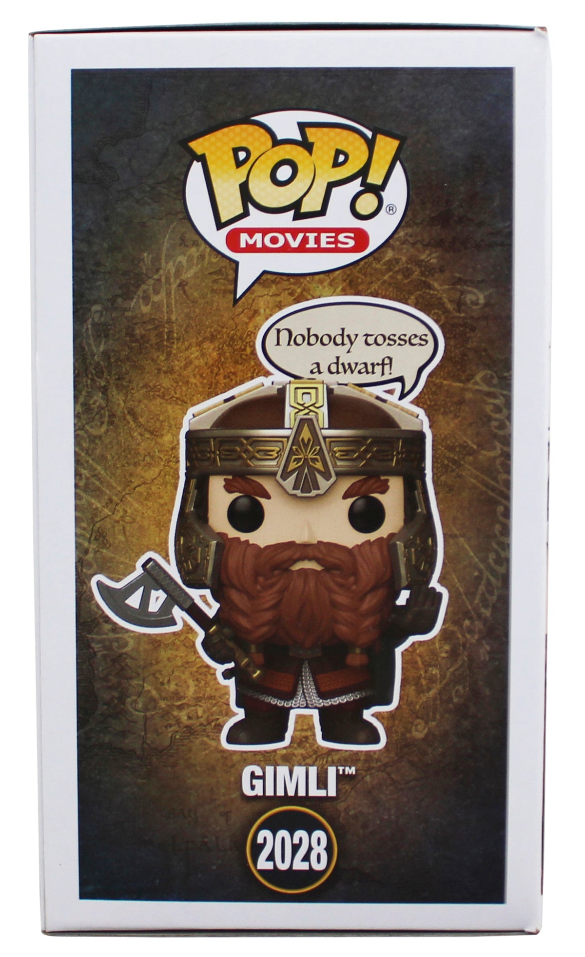 John Rhys-Davies LOTR "Gimli" Signed #2028 Funko Pop Figure w/ Yellow Sig BAS W