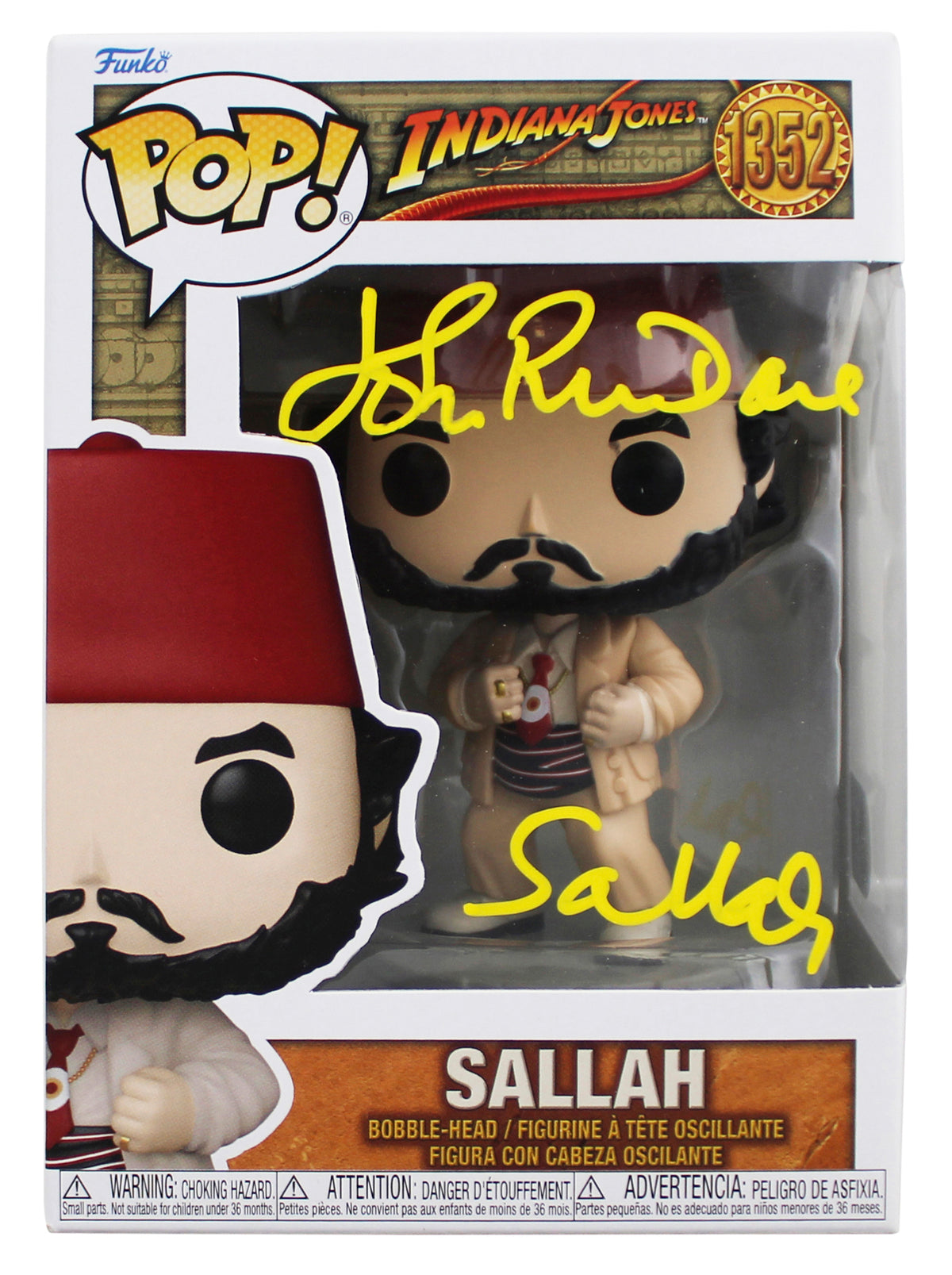 John Rhys-Davies Indiana Jones "Sallah" Signed #1352 Funko Pop Figure BAS Wit 1