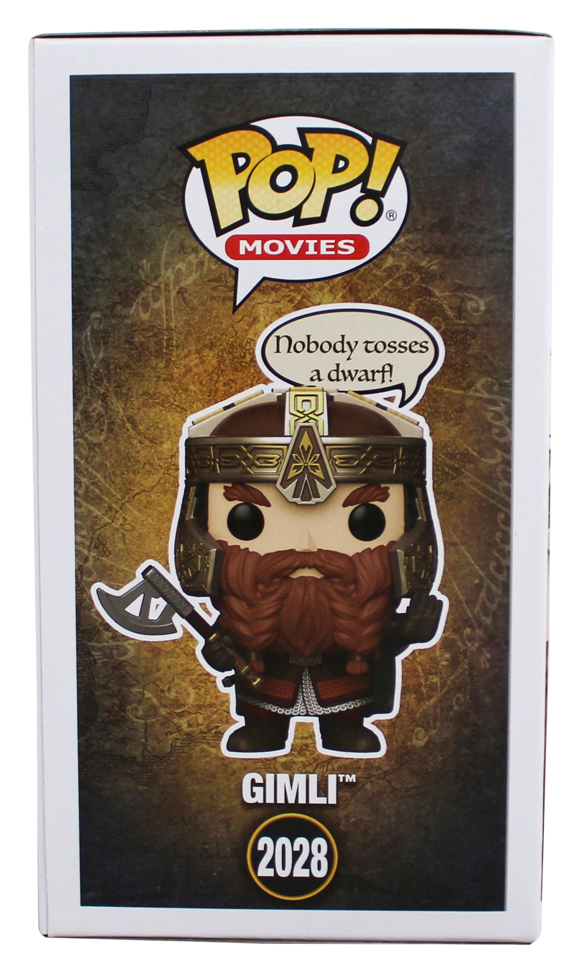 John Rhys-Davies LOTR "Gimli" Signed #2028 Funko Pop Figure w/ Green Sig BAS Wit