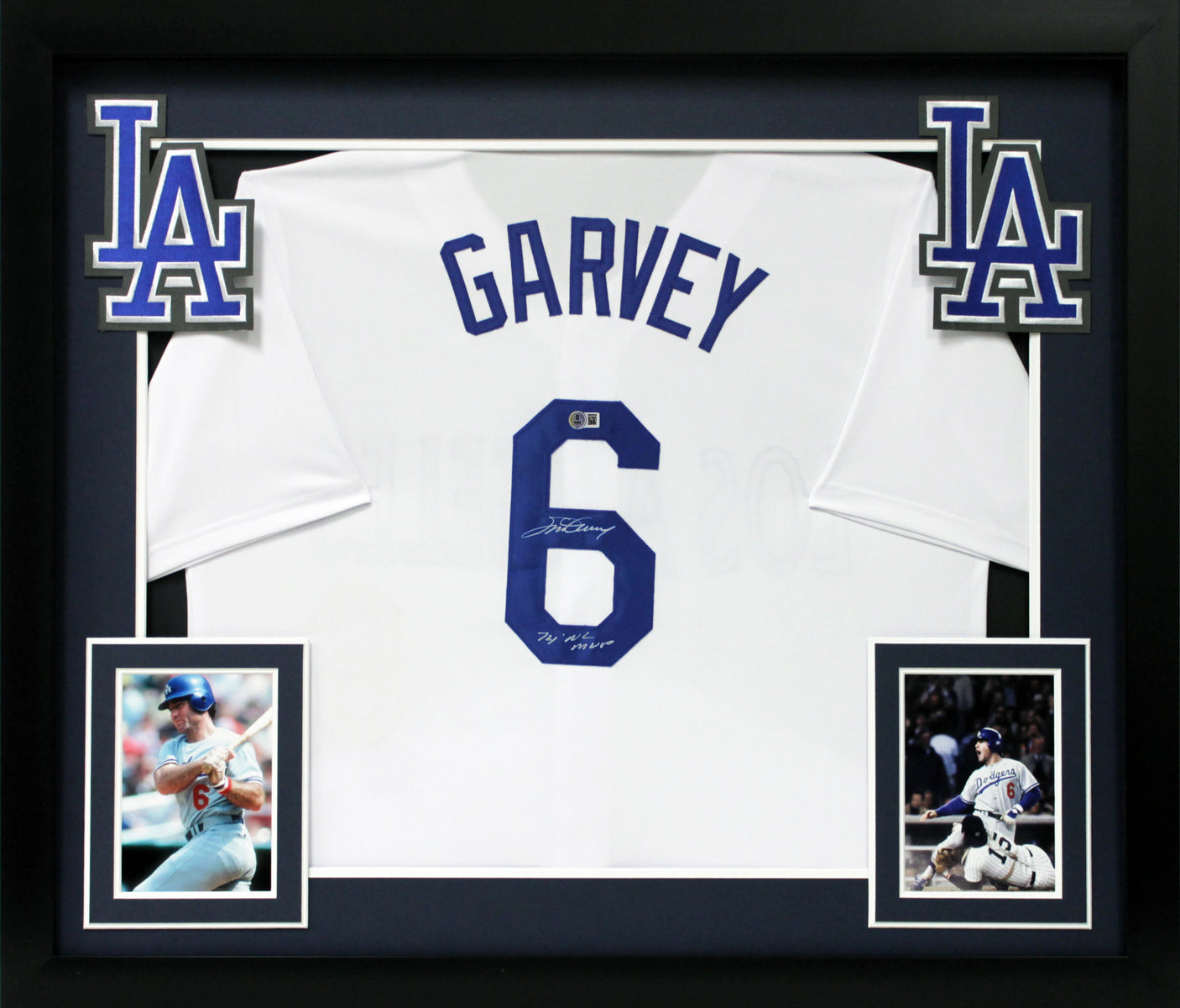 Steve Garvey "74 NL MVP" Signed White Pro Style Framed Jersey BAS Witnessed