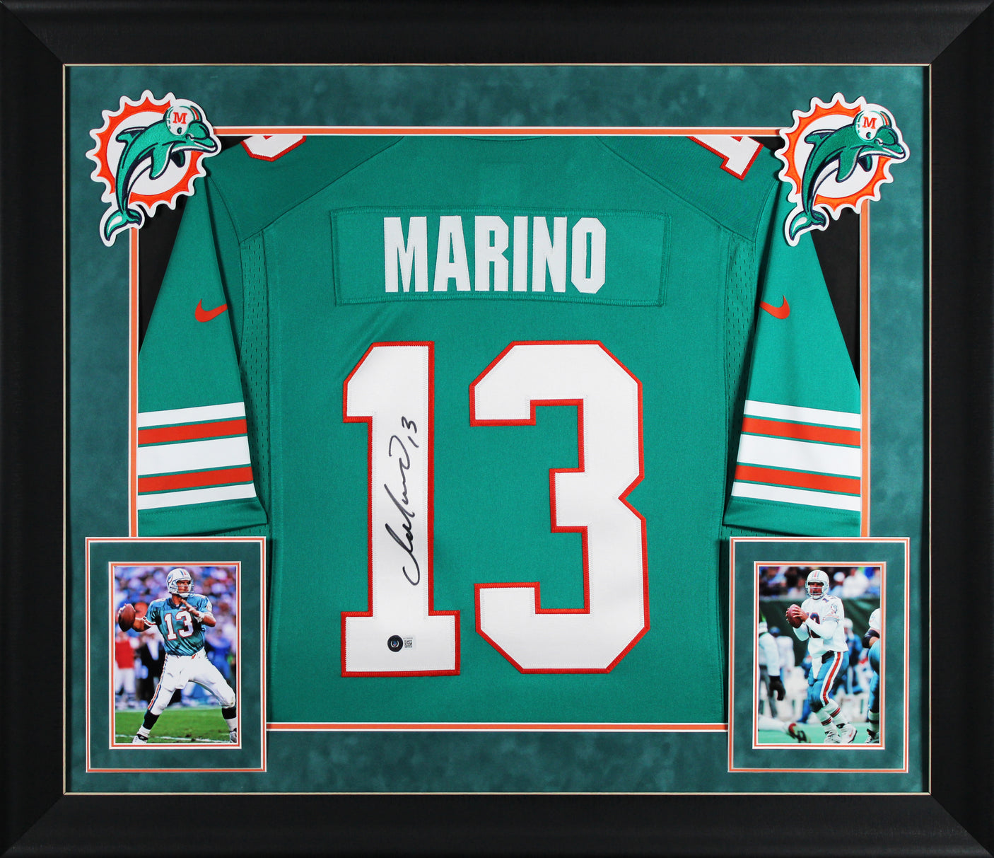 Dolphins Dan Marino Authentic Signed Teal Nike Limited Framed Jersey BAS