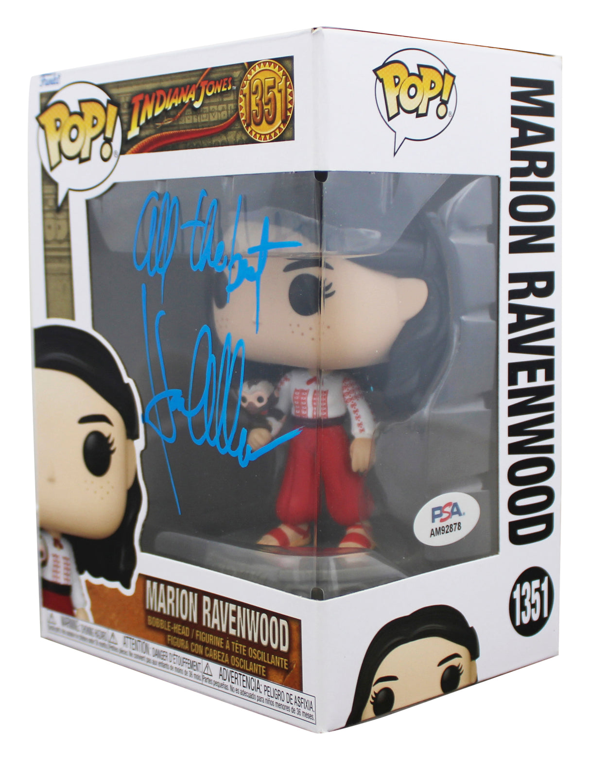 Karen Allen Indiana Jones "All The Best" Signed #1351 Funko Pop Figure PSA/DNA