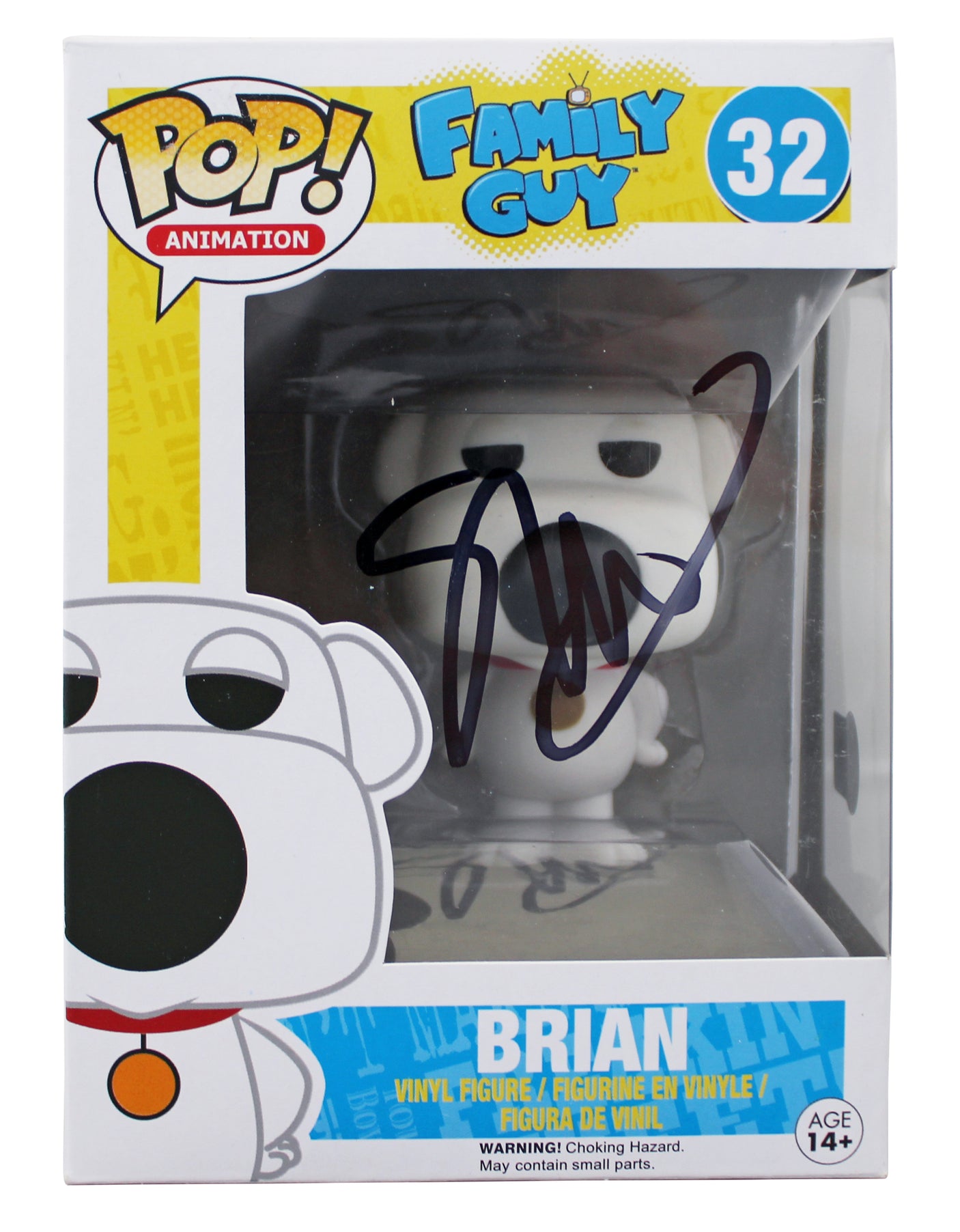 Seth MacFarlane Family Guy Authentic Signed Brian #32 Funko Pop Vinyl Figure BAS