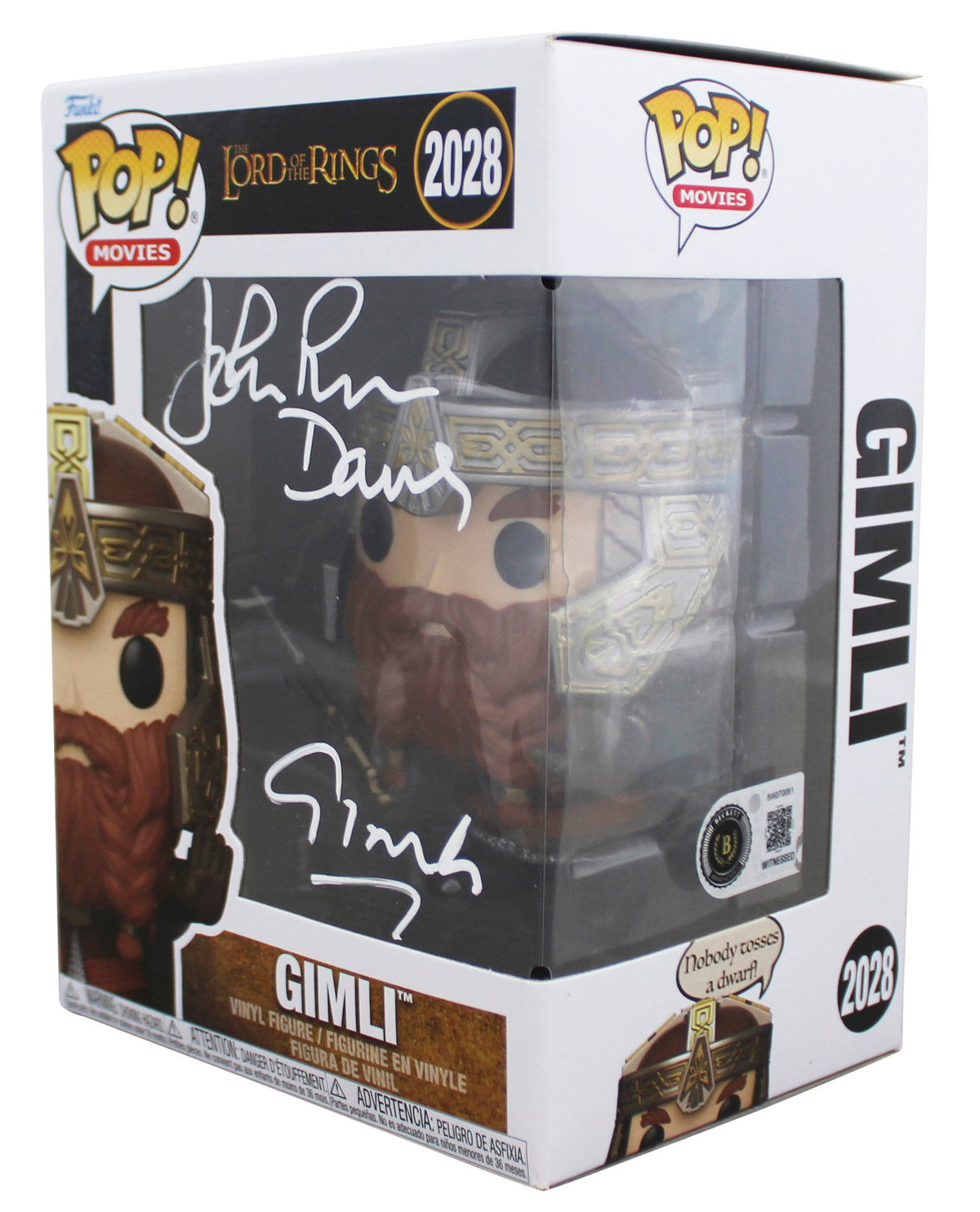 John Rhys-Davies LOTR "Gimli" Signed #2028 Funko Pop Figure BAS Wit #5W070061