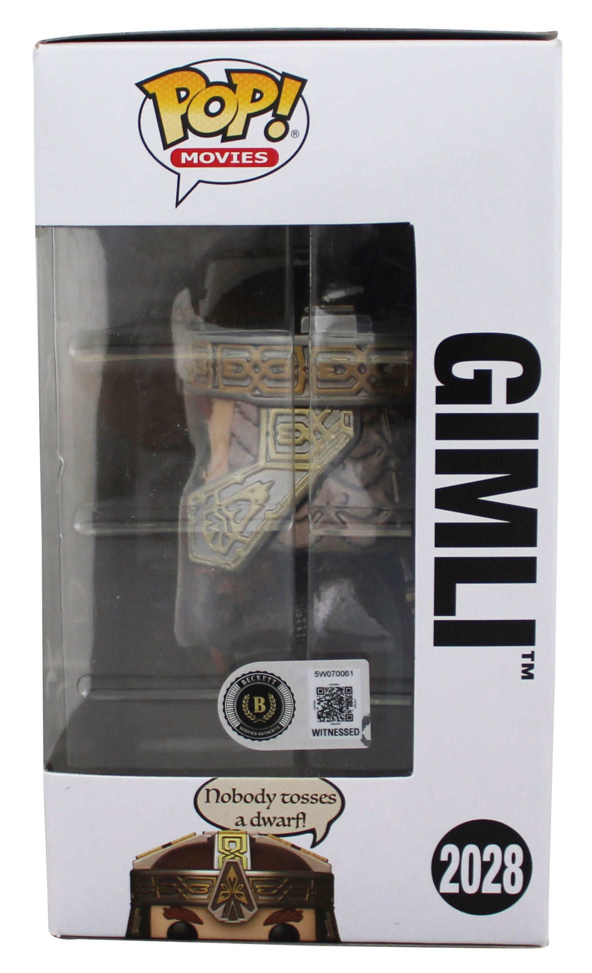John Rhys-Davies LOTR "Gimli" Signed #2028 Funko Pop Figure BAS Wit #5W070061