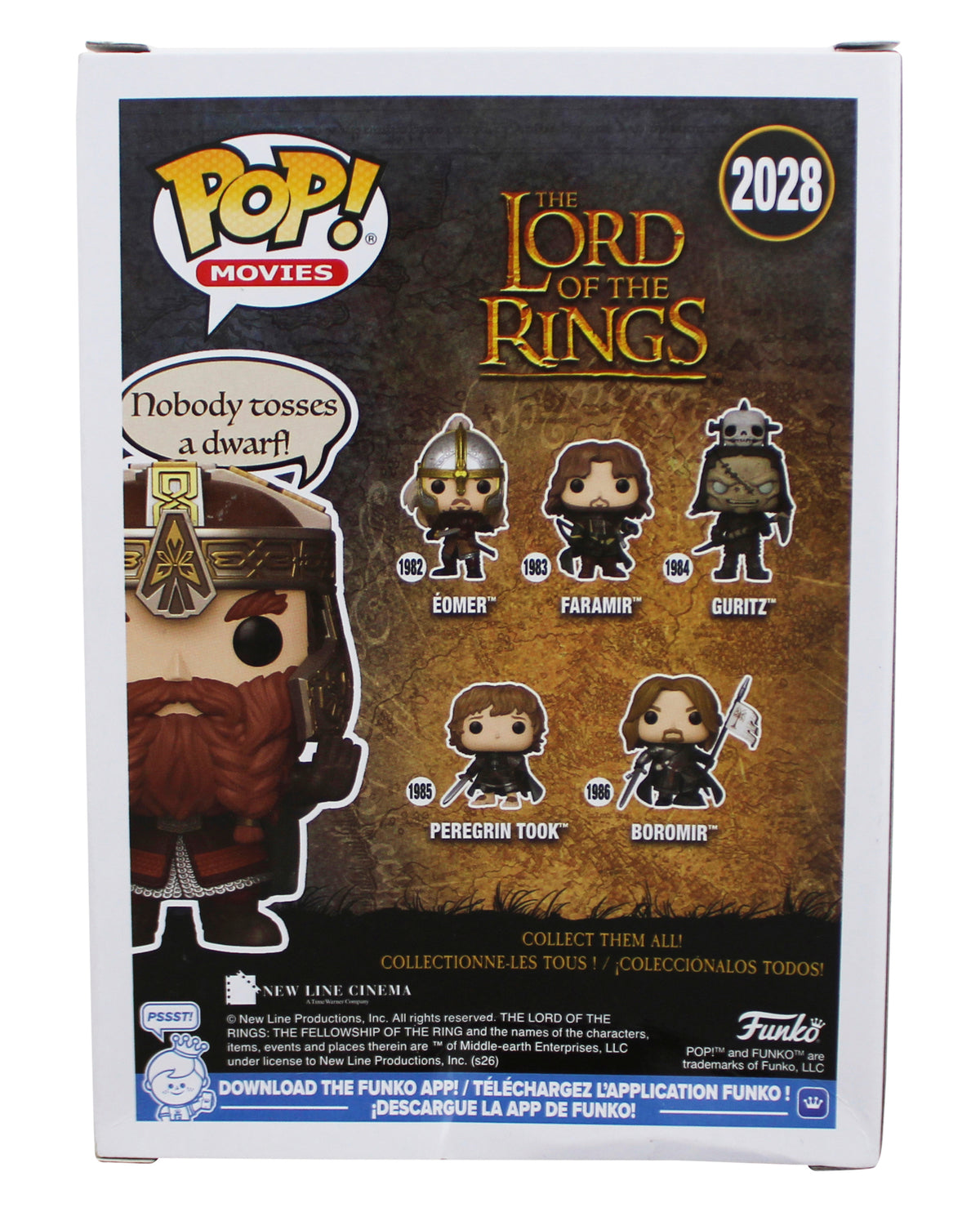 John Rhys-Davies LOTR "Gimli" Signed #2028 Funko Pop Figure BAS Wit #5W070061