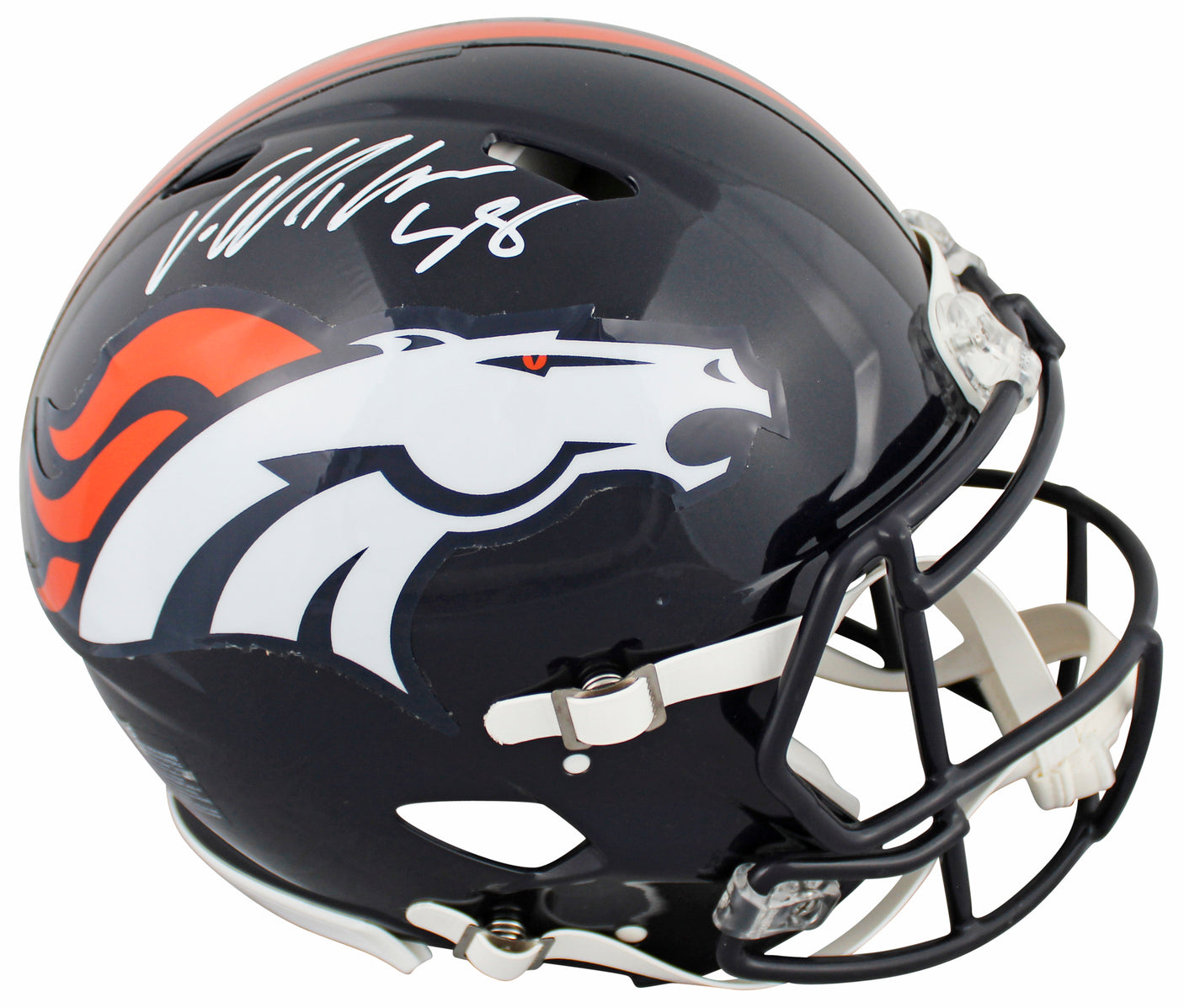 Broncos Von Miller Signed Full Size Speed Proline Helmet W/ Case BAS Witnessed