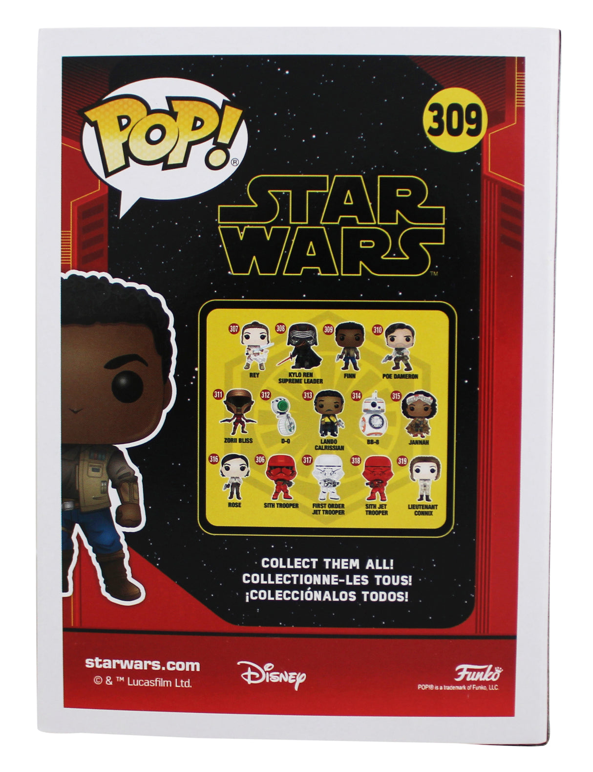 John Boyega Star Wars Signed Finn #309 Funko Pop Vinyl Figure PSA/DNA #AM92883