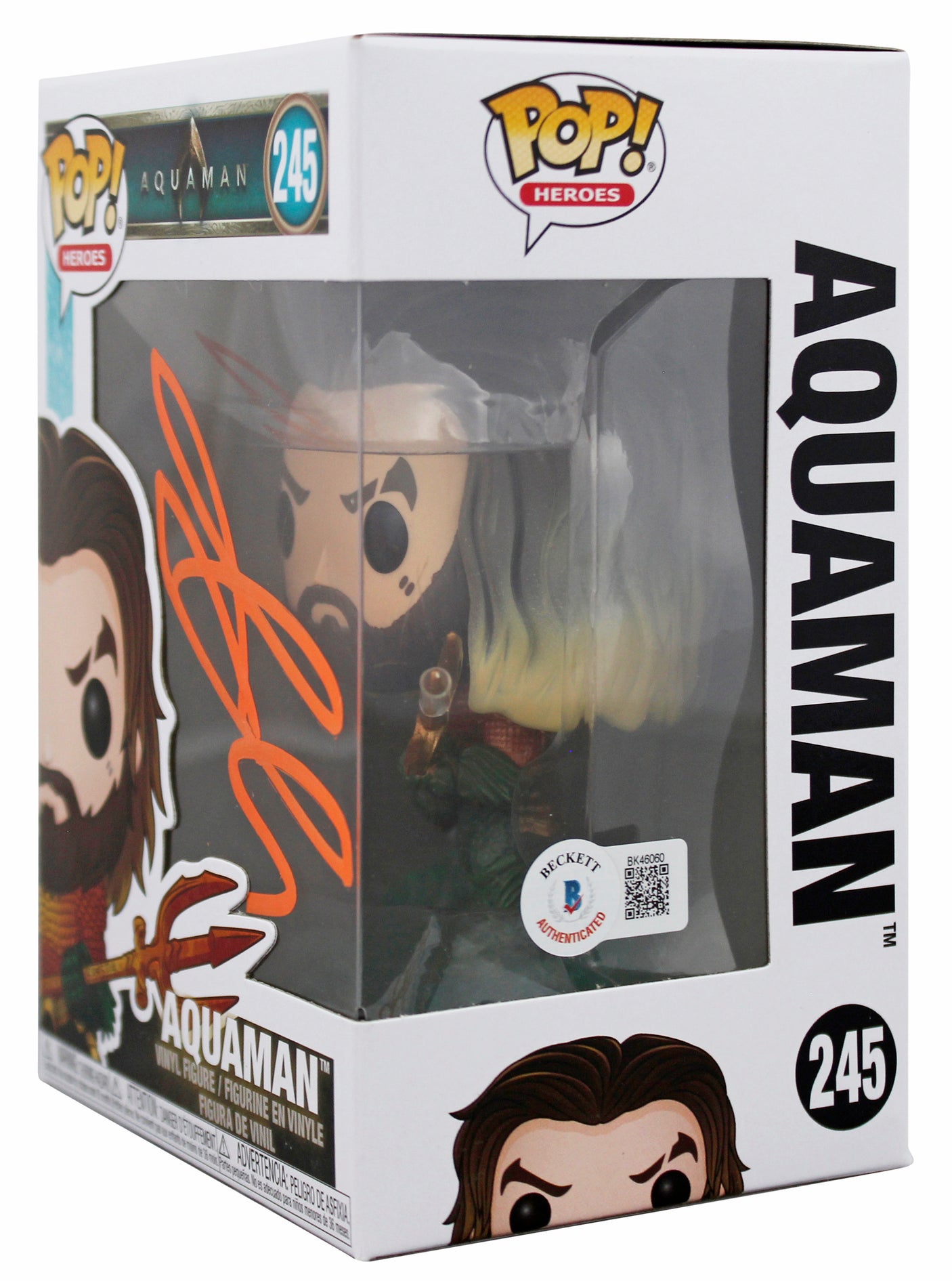 Jason Momoa Aquaman Authentic Signed #245 Funko Pop Vinyl Figure BAS