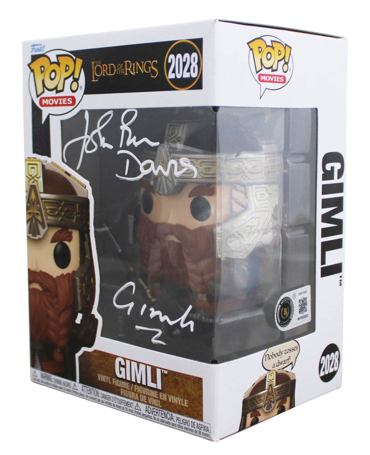 John Rhys-Davies LOTR "Gimli" Signed #2028 Funko Pop Figure BAS Wit #5W070060