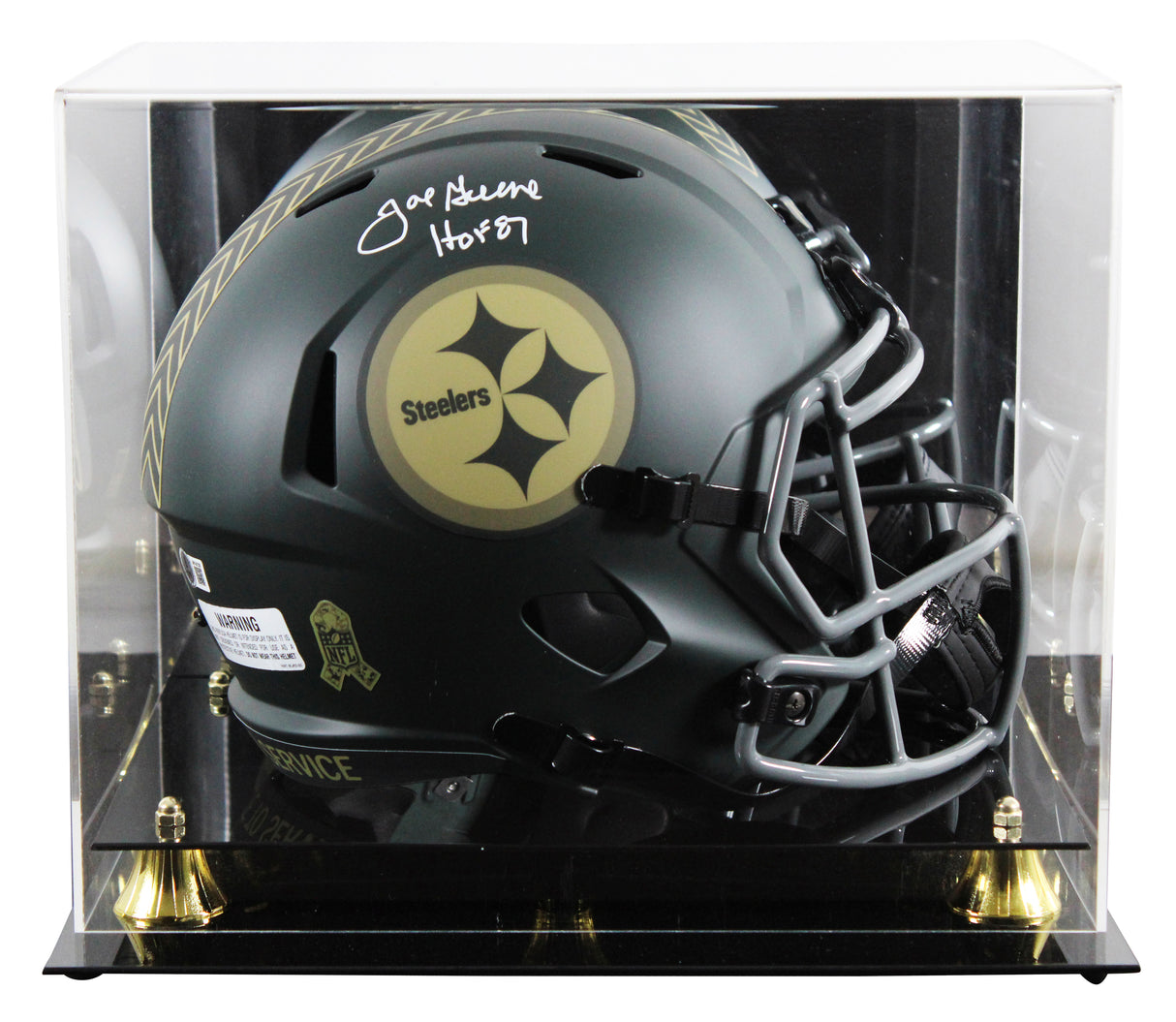 Steelers Joe Greene "HOF 87" Signed STS IV F/S Speed Rep Helmet W/ Case BAS Wit