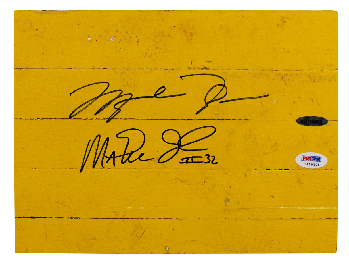 Michael Jordan & Magic Johnson Authentic Signed 8x10 Forum Floorboard PSA & UDA