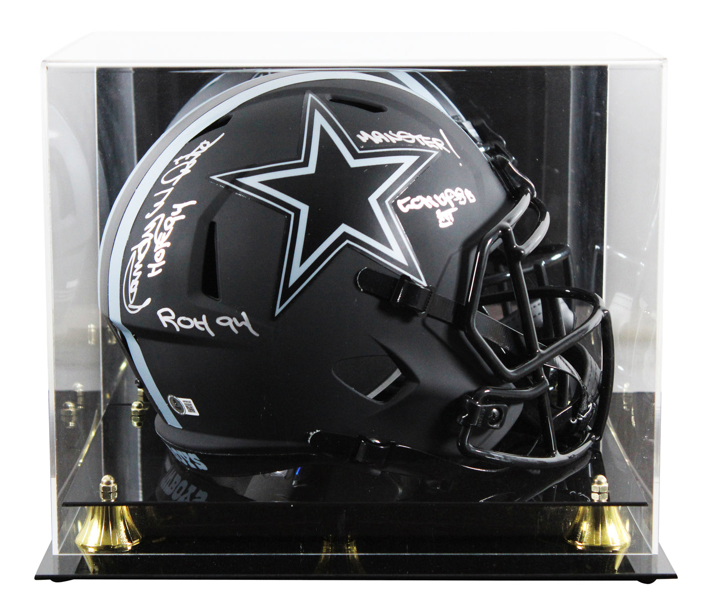 Cowboys Randy White "4x Insc" Signed Eclipse F/S Speed Rep Helmet W/ Case BAS W