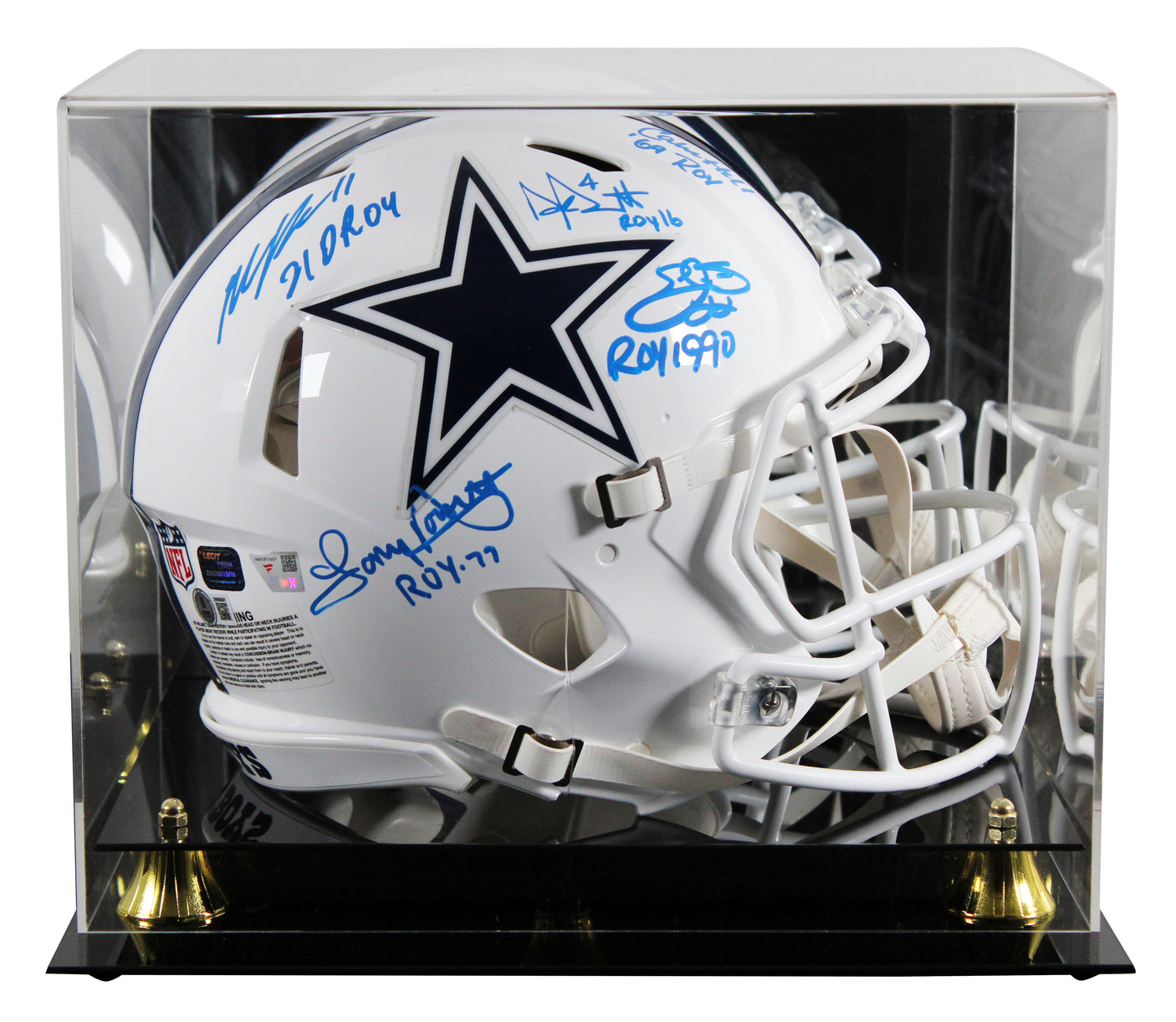 Cowboys (5) Smith Prescott +3 Signed 22 Alt F/S Speed Proline Helmet W/ Case BAS