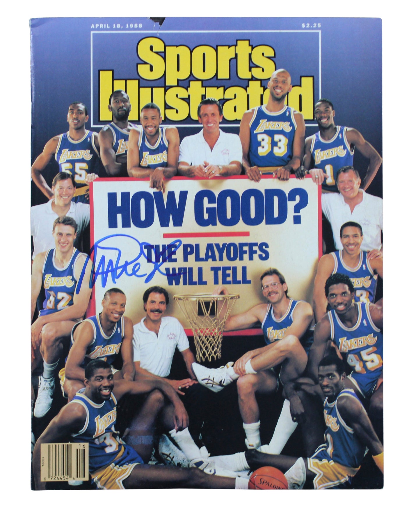 Lakers Magic Johnson Signed April 1988 Sports Illustrated Magazine BAS Witnessed