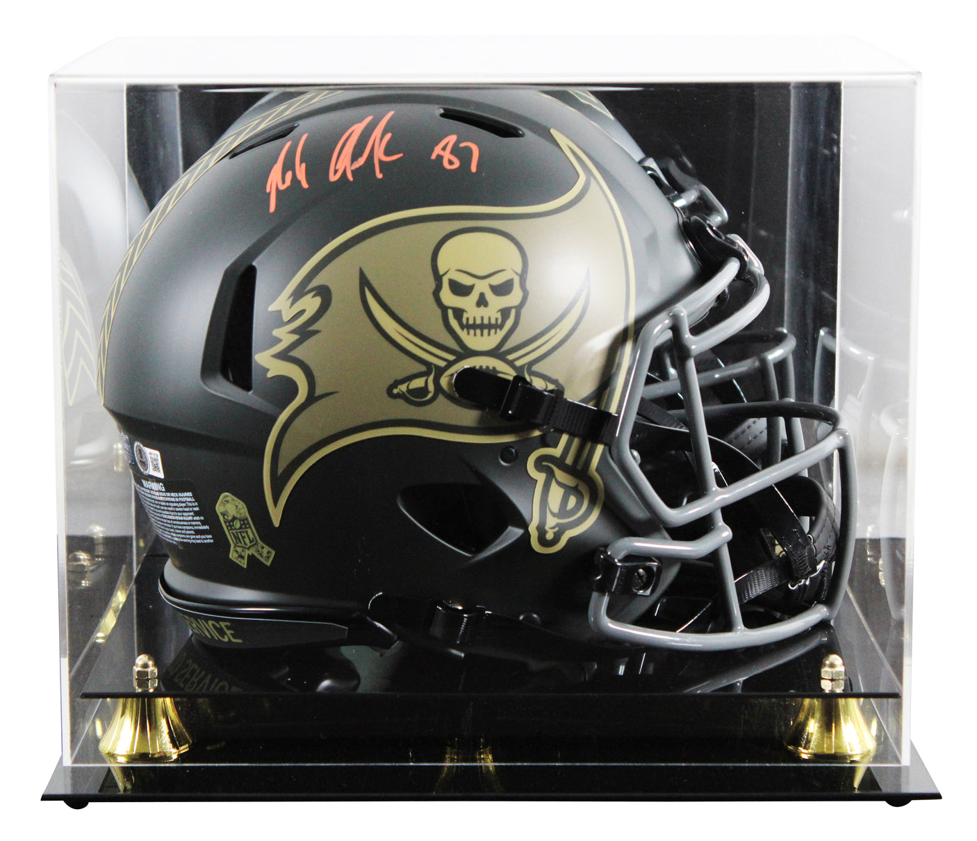 Buccaneers Rob Gronkowski Signed STS IV F/S Speed Proline Helmet W/ Case BAS Wit