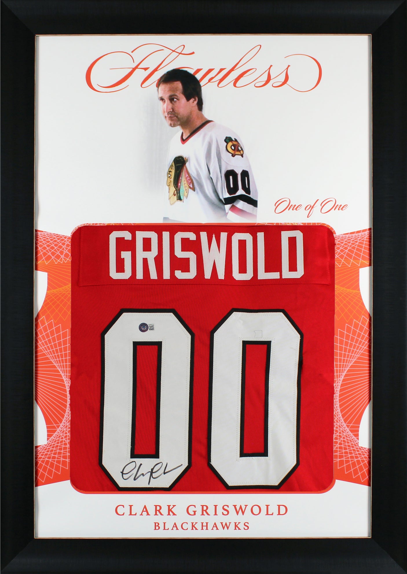 Chevy Chase Christmas Vacation Signed One of One Jersey Framed Display BAS Wit 2