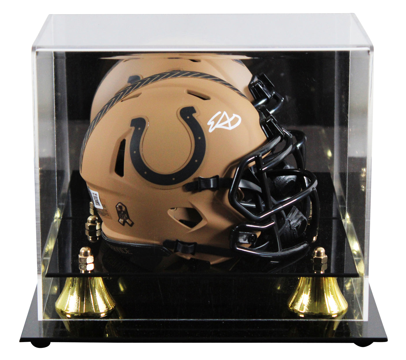 Colts Edgerrin James Signed Salute To Service II Speed Mini Helmet W/ Case BAS W