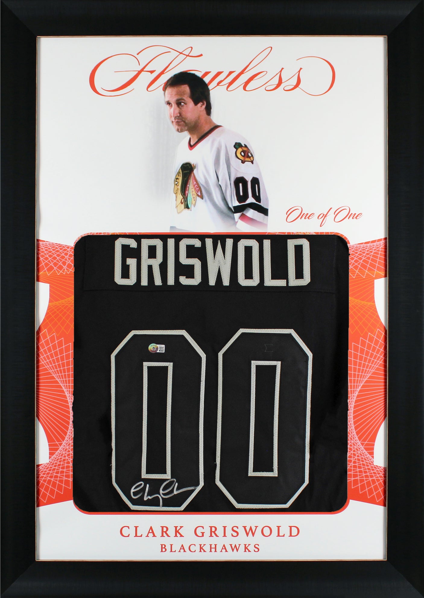 Chevy Chase Christmas Vacation Signed One of One Jersey Framed Display BAS Wit 3