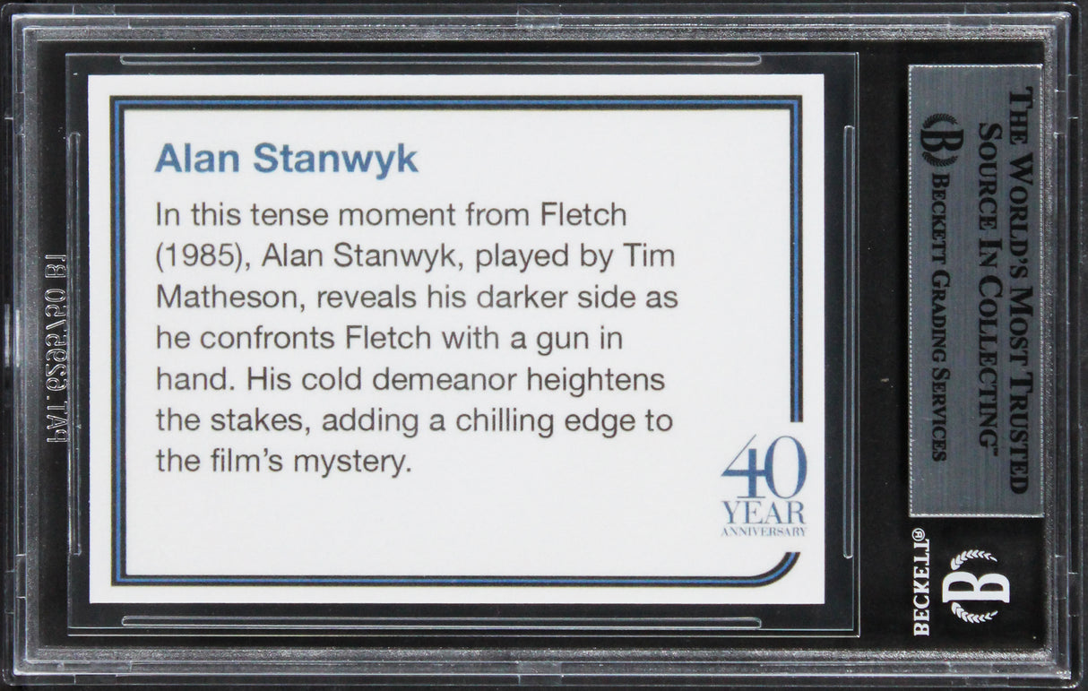 Tim Matheson Fletch Authentic Signed Custom Trading Card Card BAS Slabbed