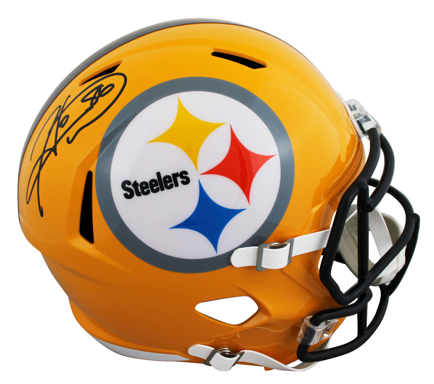 Steelers Hines Ward Signed Yellow Full Size Speed Rep Helmet BAS Witnessed