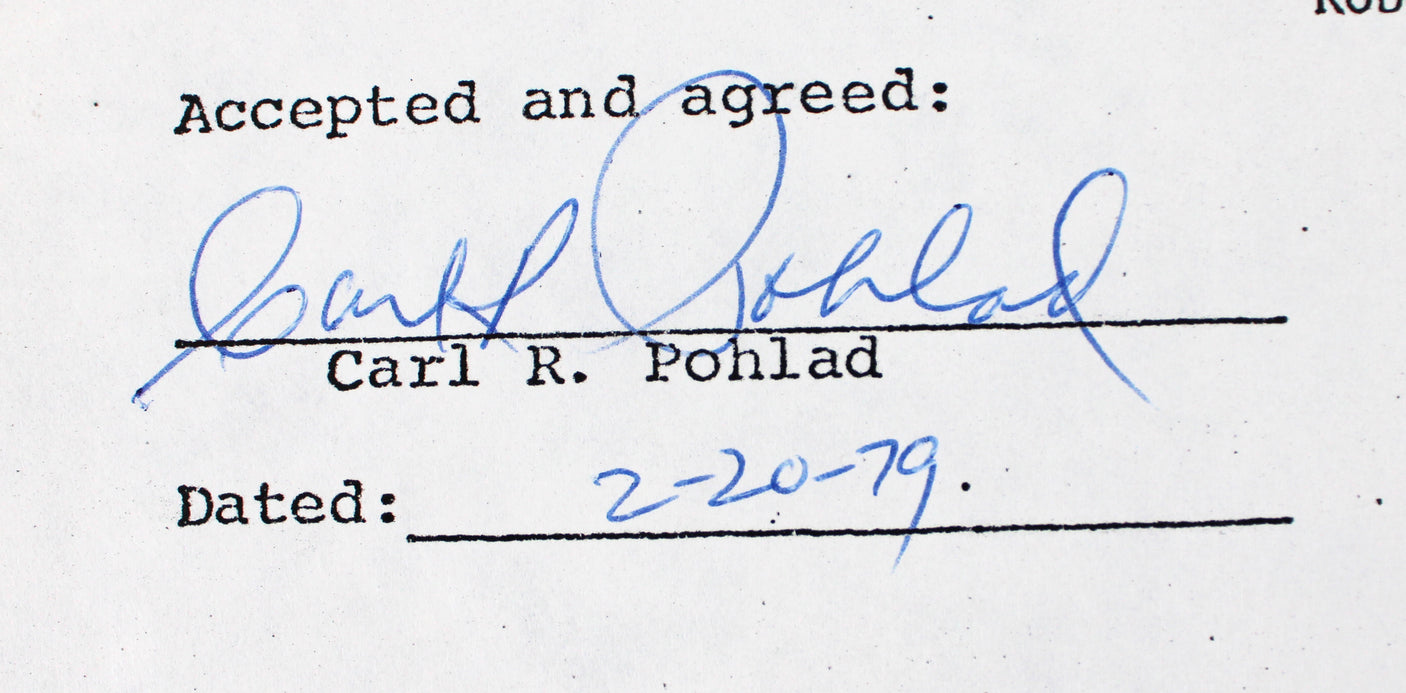 Robert Redford The Natural Authentic Signed 2 Page 8.5x11 Contract PSA #AC00941