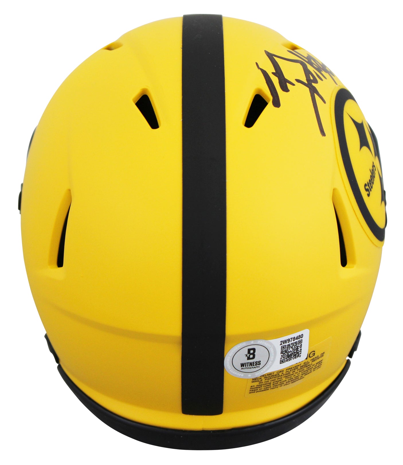 Steelers T.J. Watt Authentic Signed Rave Speed Mini Helmet BAS Witnessed