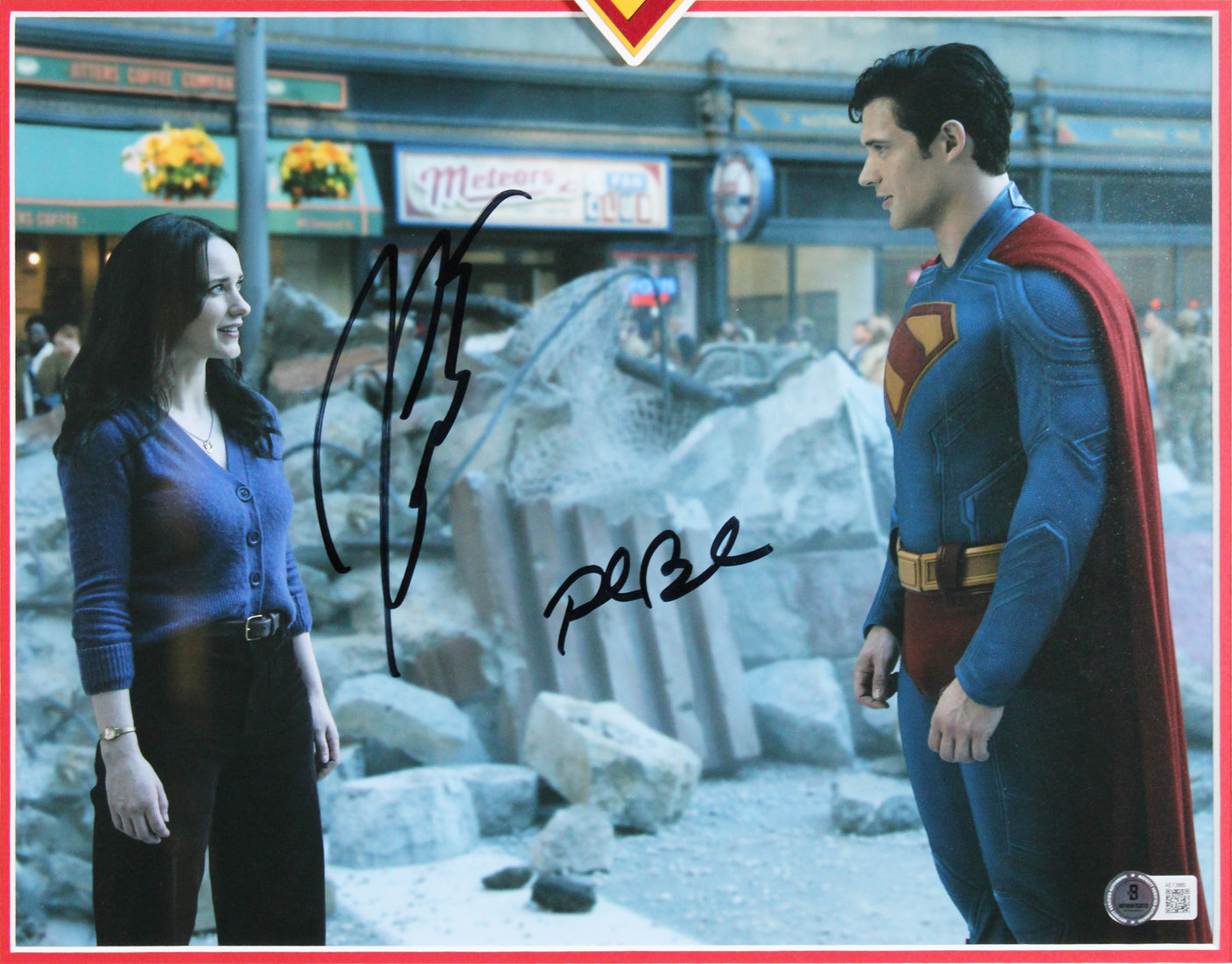 David Corenswet & Rachel Brosnahan Superman Signed 11x14 Framed Photo BAS LOA