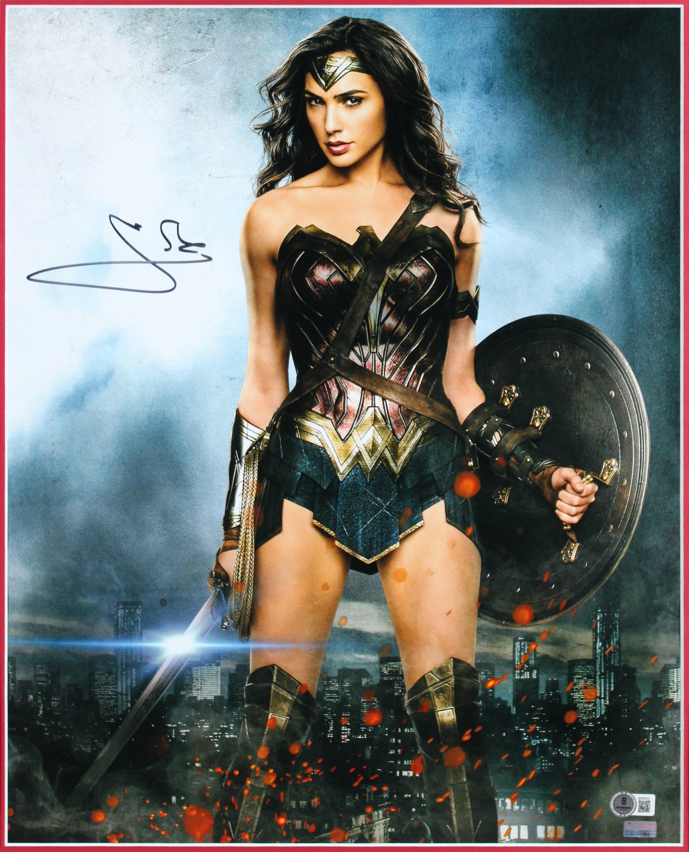 Gal Gadot Wonder Woman Authentic Signed 16x20 Framed Photo BAS #BT57812