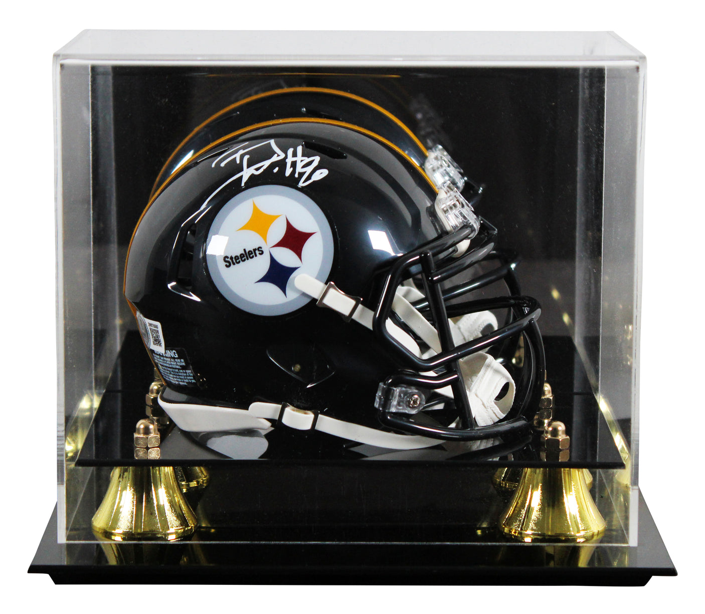 Steelers T.J. Watt Signed Speed Mini Helmet W/ Case w/ White Sig BAS Witnessed