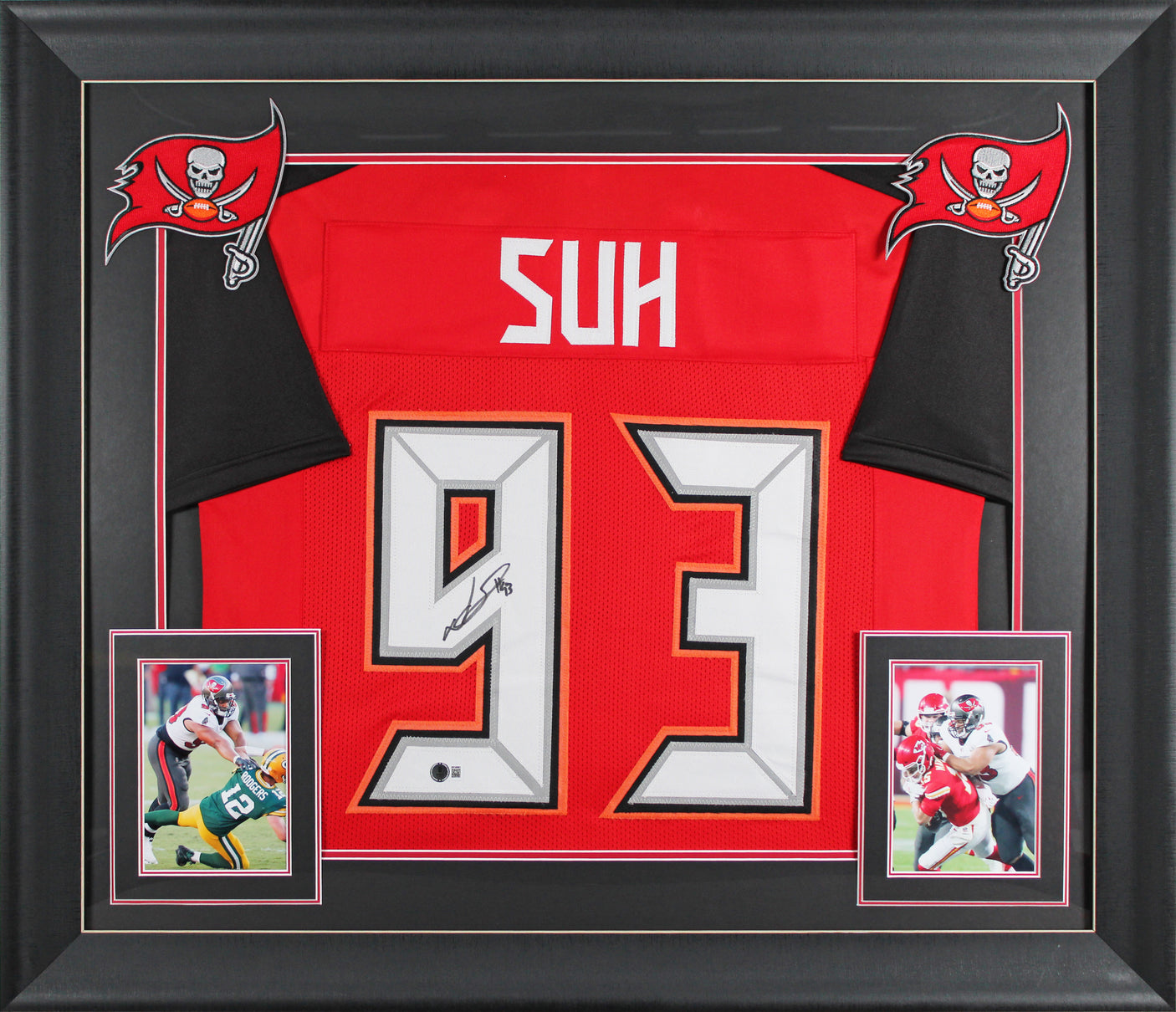 Ndamukong Suh Authentic Signed Red Pro Style Framed Jersey BAS Witnessed