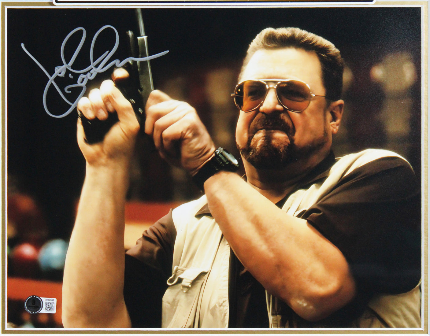 John Goodman The Big Lebowski Authentic Signed 11x14 Framed Horizontal Photo BAS