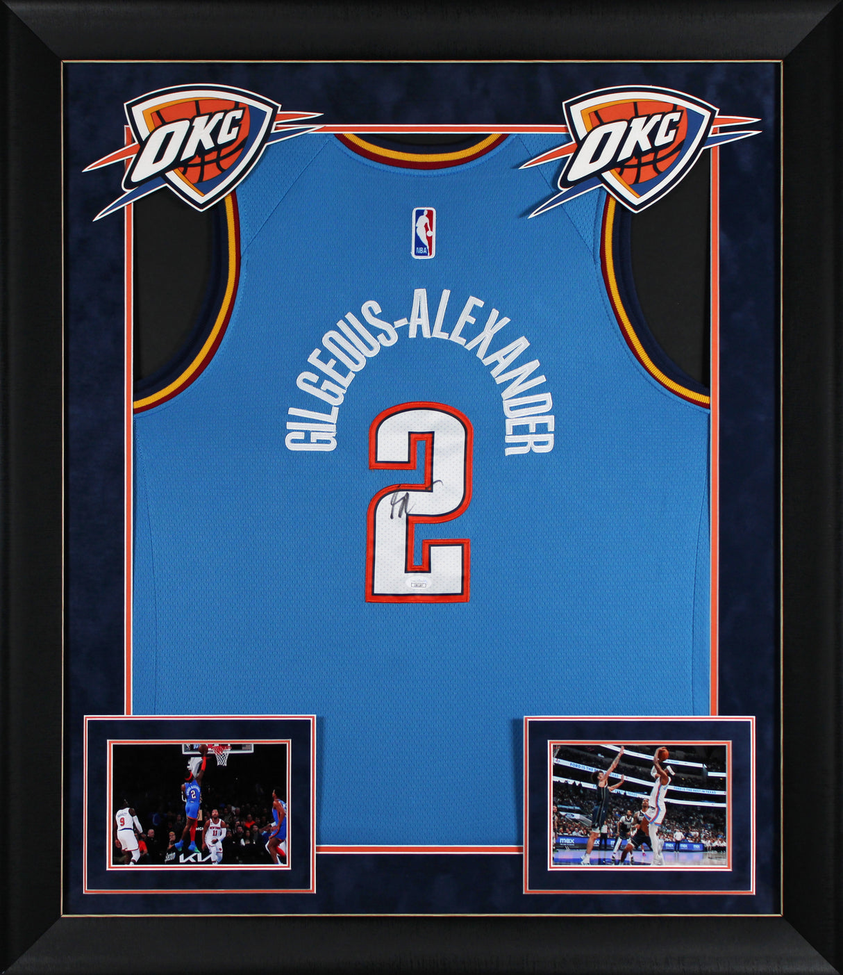 Thunder Shai Gilgeous-Alexander Signed Blue Nike Icon Edition Framed Jersey JSA