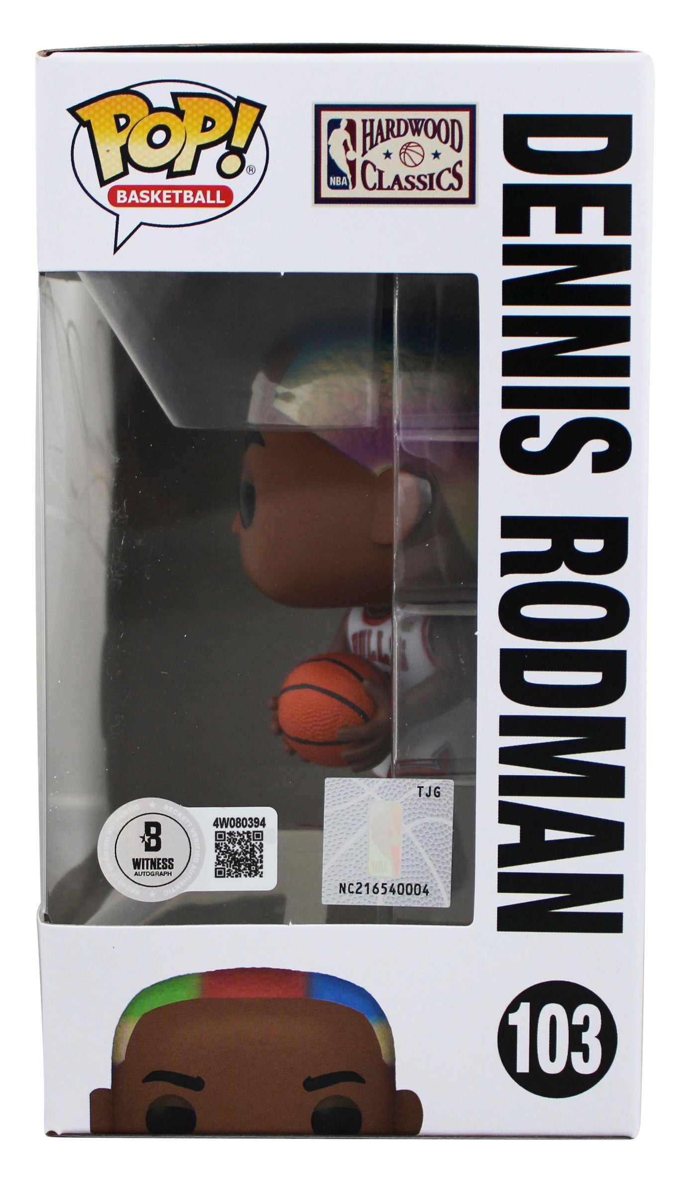 Bulls Dennis Rodman Signed #103 Funko Pop Vinyl Figure BAS Witnessed #4W080394