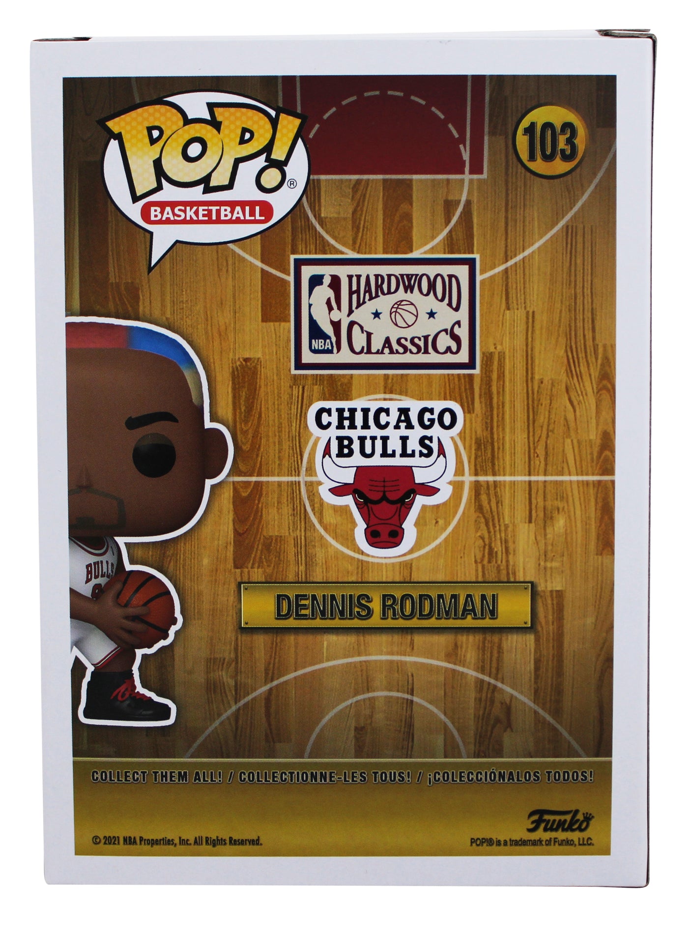 Bulls Dennis Rodman Signed #103 Funko Pop Vinyl Figure BAS Witnessed #4W080394