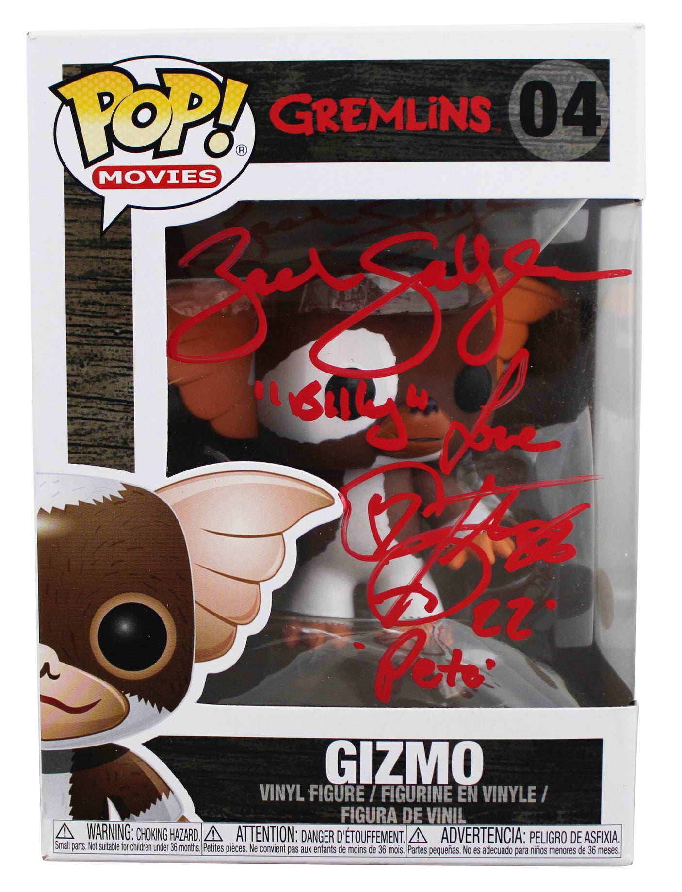 Zach Galligan & Corey Feldman Gremlins Signed Gizmo #04 Funko Pop Figure JSA