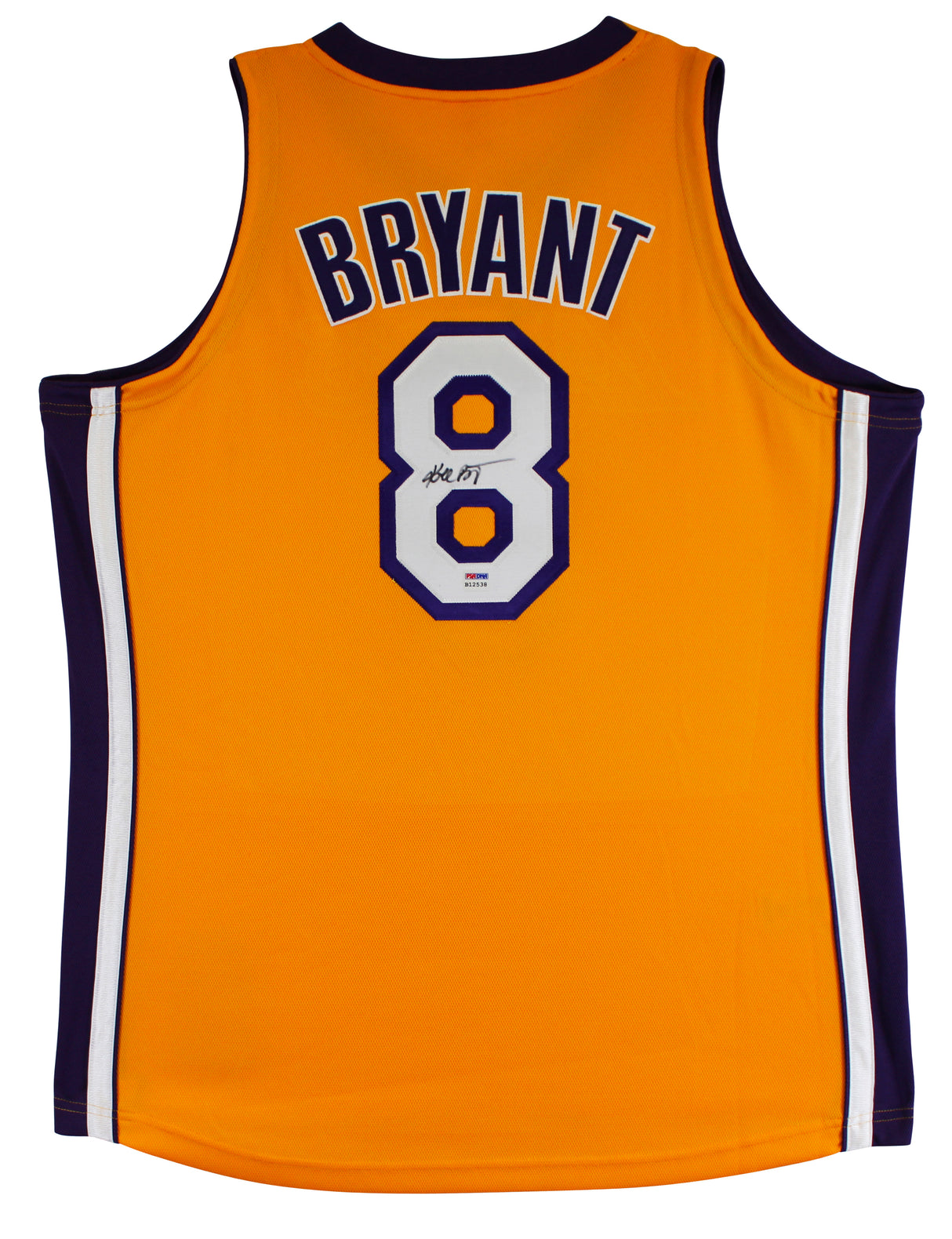 Lakers Kobe Bryant Signed Yellow M&N 2000-01 HWC Authentic Jersey PSA #B12538