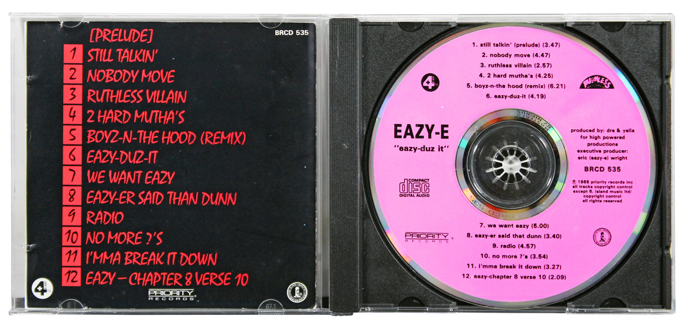 Eazy-E "2 Bick Stay Cool" Signed Eazy-Duz-It Cd Insert W/ Disk JSA #XX80870
