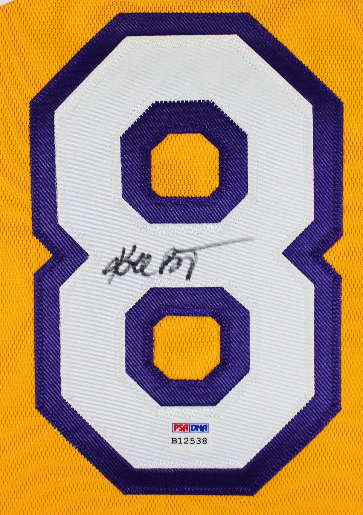 Lakers Kobe Bryant Signed Yellow M&N 2000-01 HWC Authentic Jersey PSA #B12538